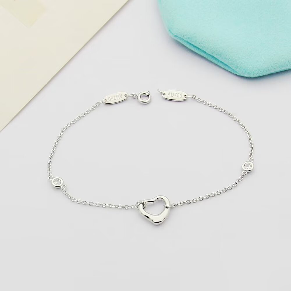 Tiffany & Co. Elsa Peretti® Diamonds by the Yard® Open Heart Bracelet - PerfectKickZ