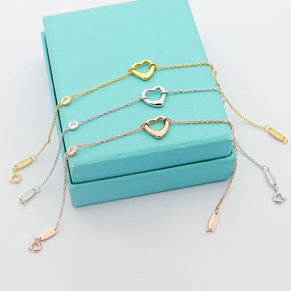 Tiffany & Co. Elsa Peretti® Diamonds by the Yard® Open Heart Bracelet - PerfectKickZ