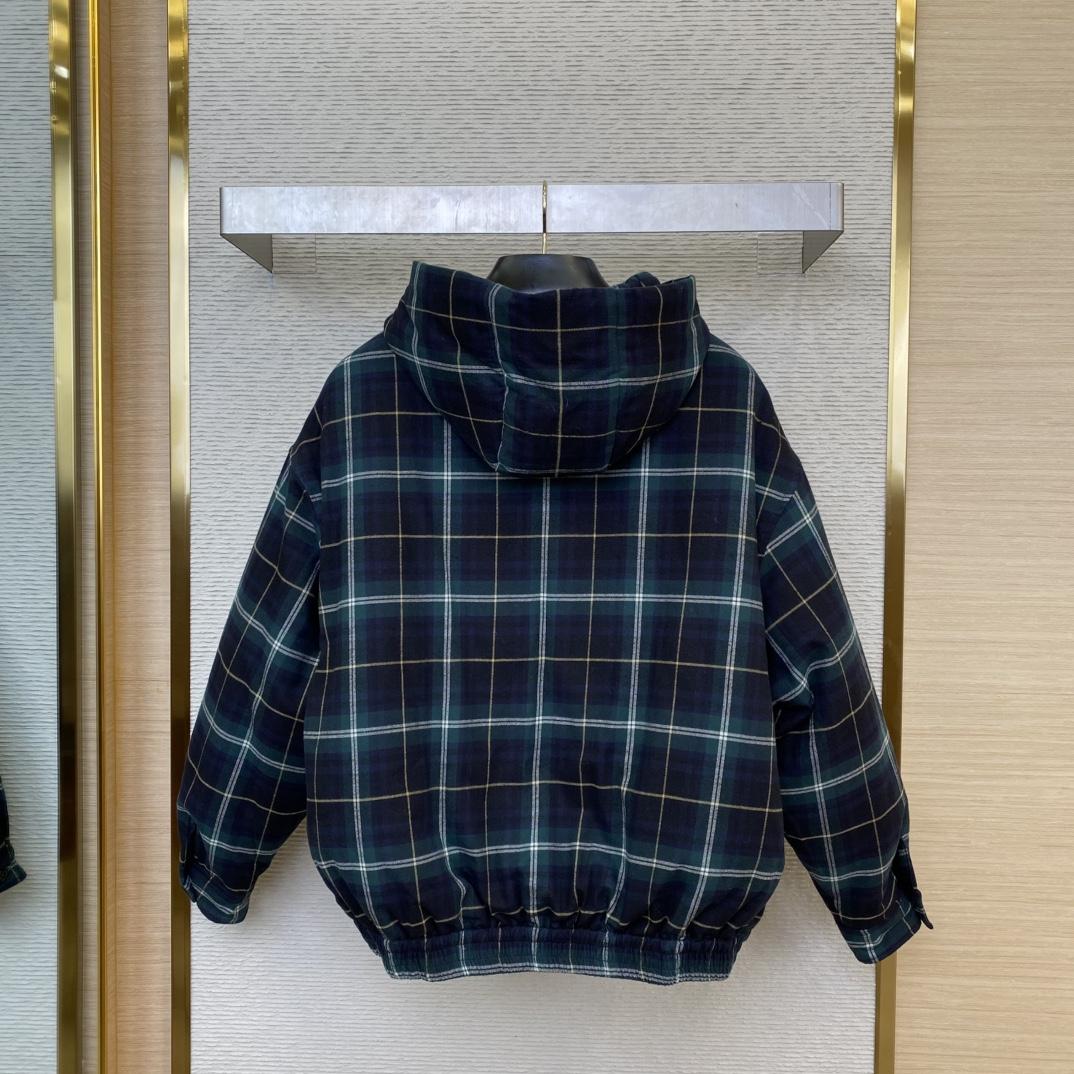Miu Miu Plaid Hoodie Jacket - PerfectKickZ