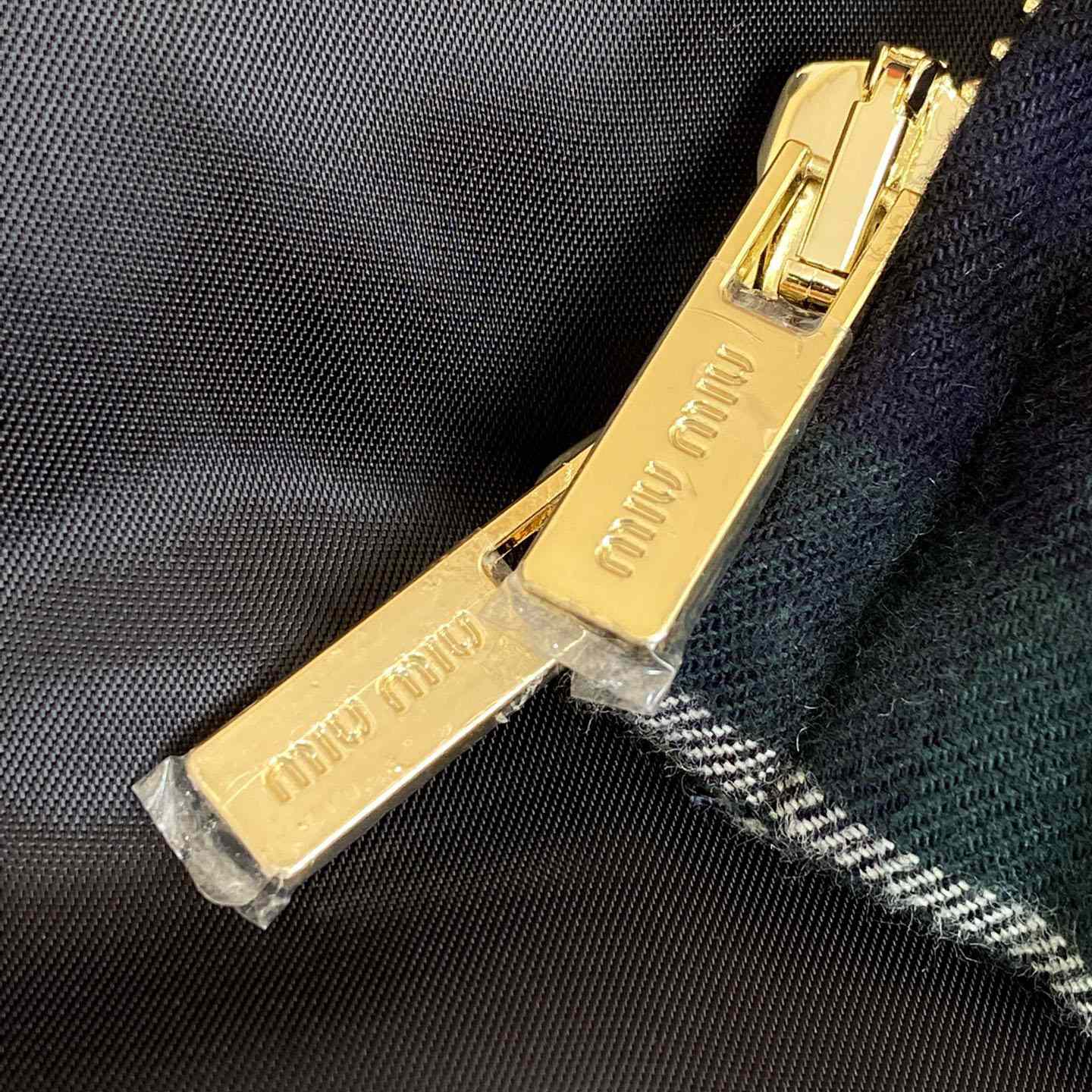 Miu Miu Plaid Hoodie Jacket - 