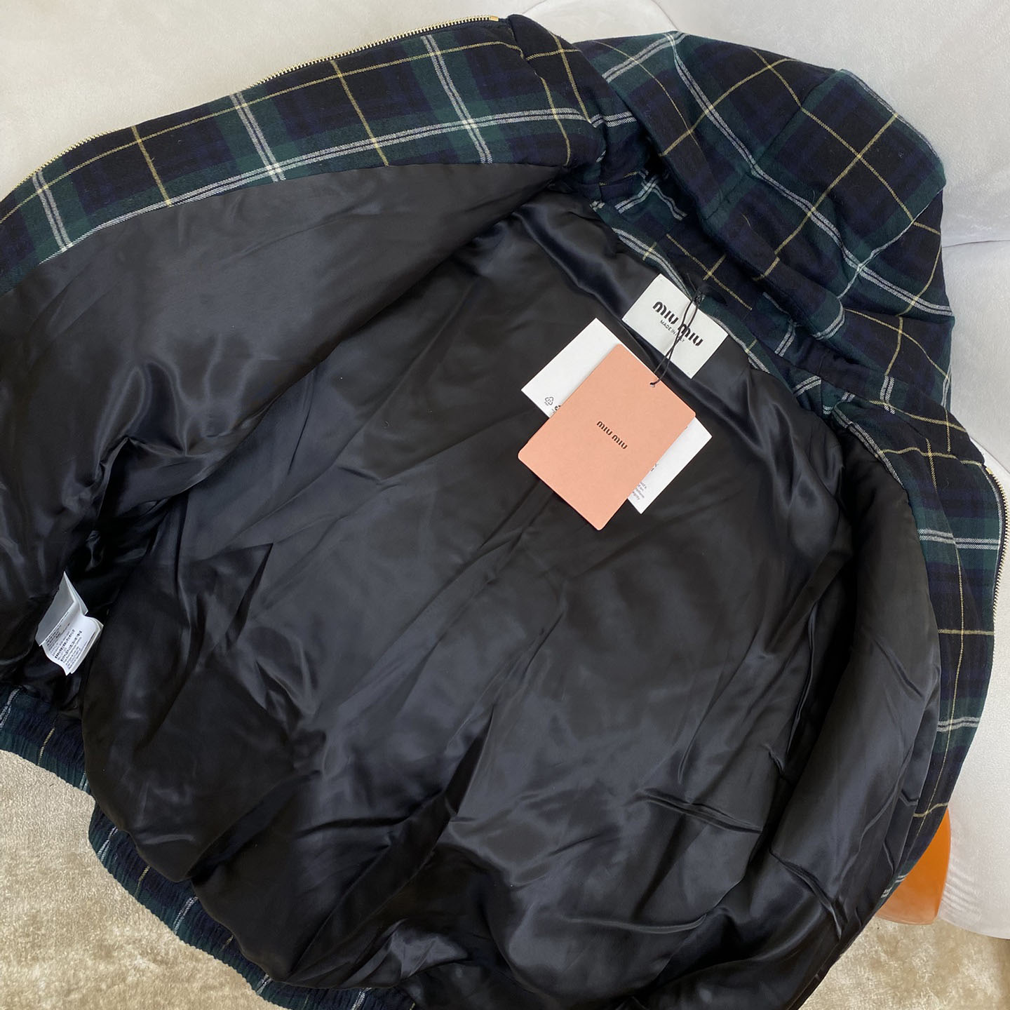 Miu Miu Plaid Hoodie Jacket - 