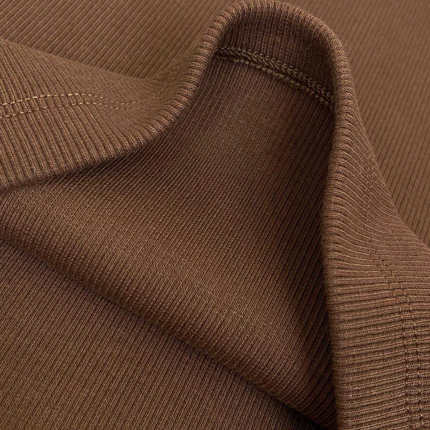Miu Miu Brown Ribbed Cropped T-Shirt - PerfectKickZ