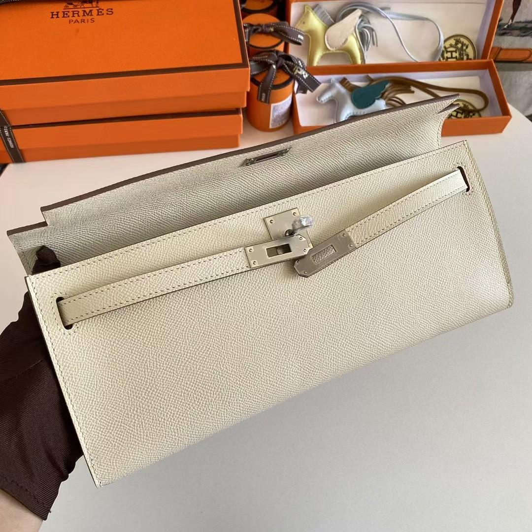 Hermes Women’s Genuine Leather Top Handle Lock Closure Clutch Bag   31cm - PerfectKickZ