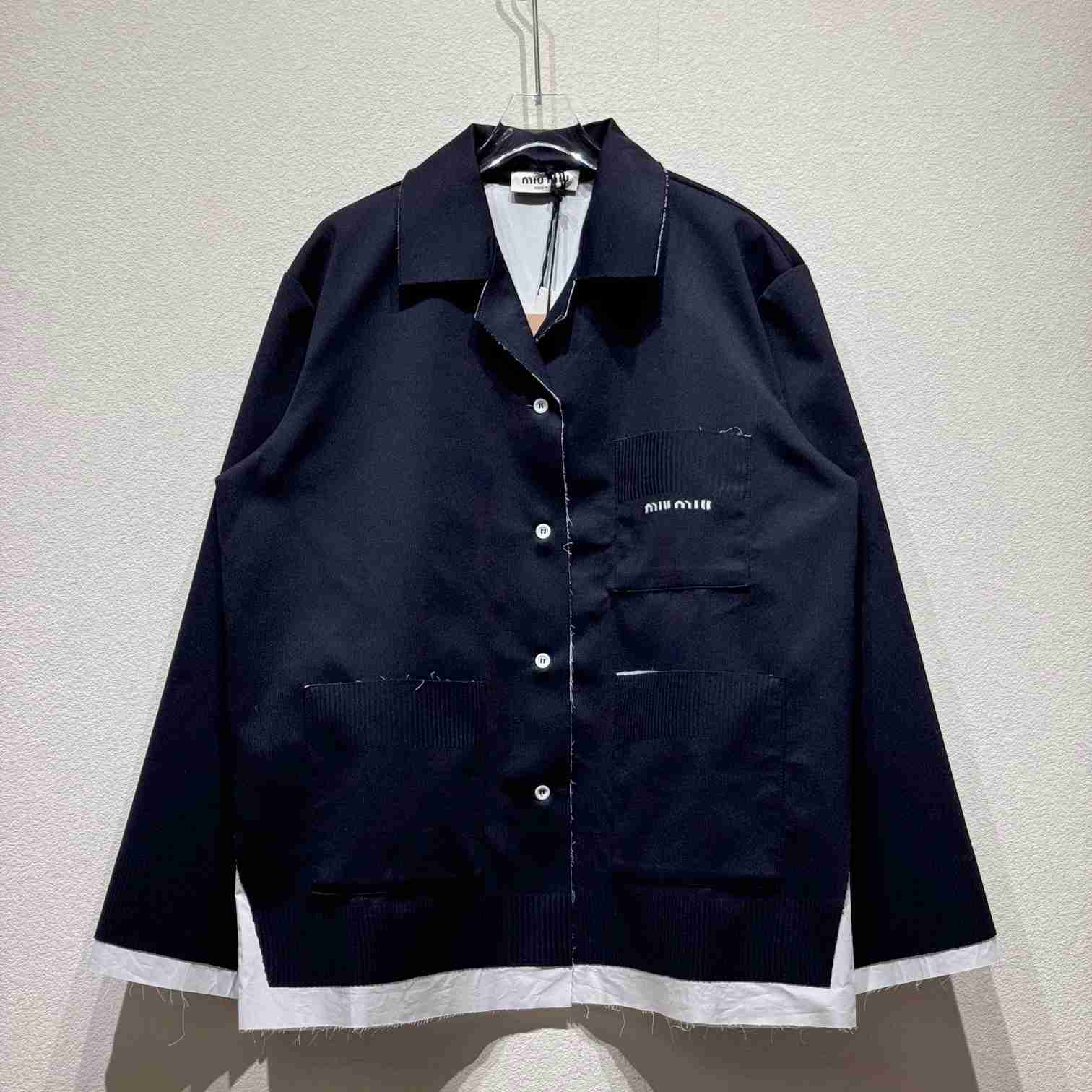 Miu Miu Knit And Poplin Shirt - PerfectKickZ