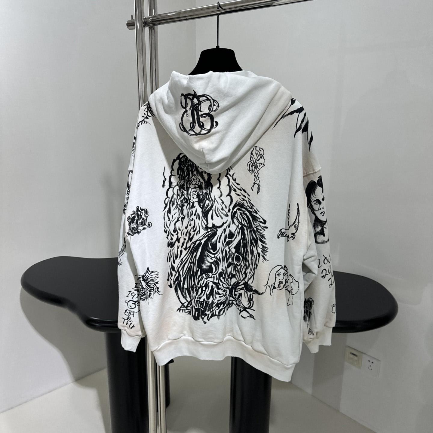 Balenciaga Medium Fit Zip-Up Hoodie - PerfectKickZ