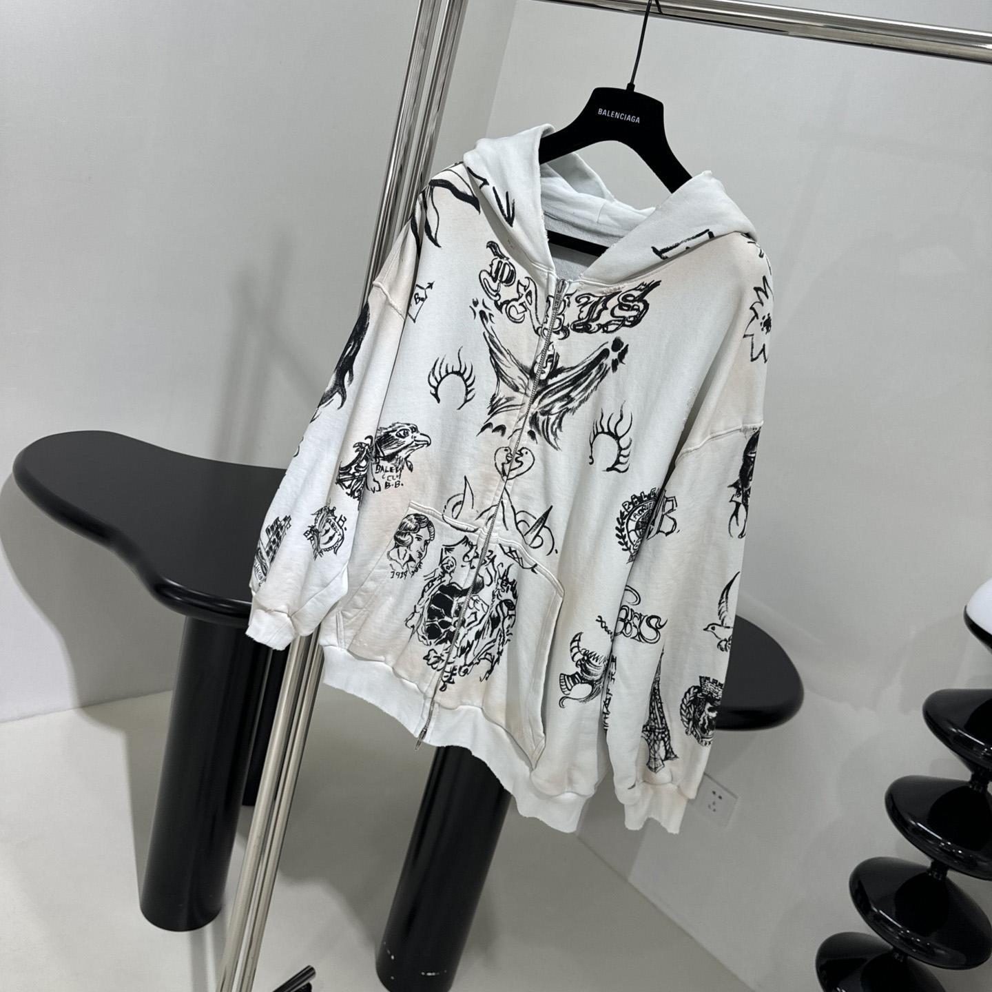 Balenciaga Medium Fit Zip-Up Hoodie - PerfectKickZ