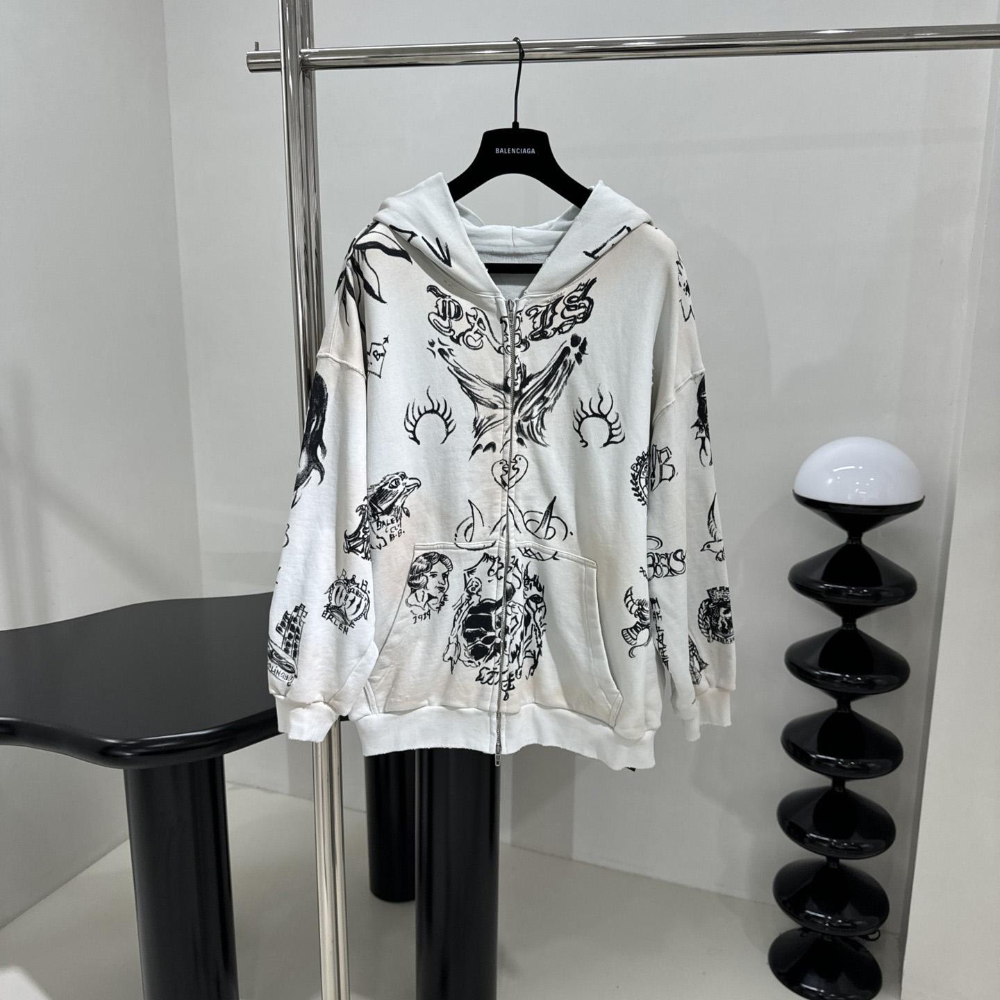 Balenciaga Medium Fit Zip-Up Hoodie - PerfectKickZ