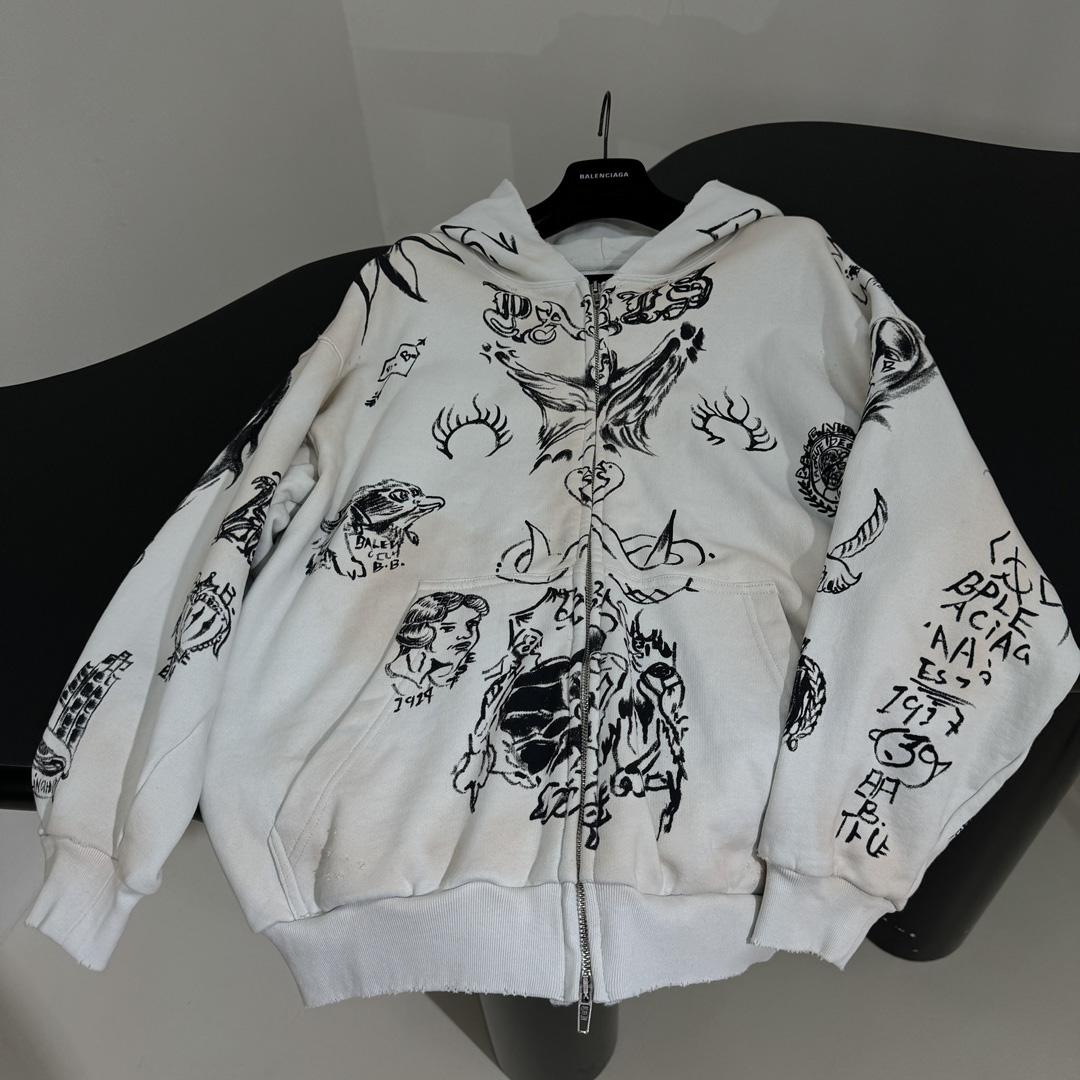 Balenciaga Medium Fit Zip-Up Hoodie - PerfectKickZ