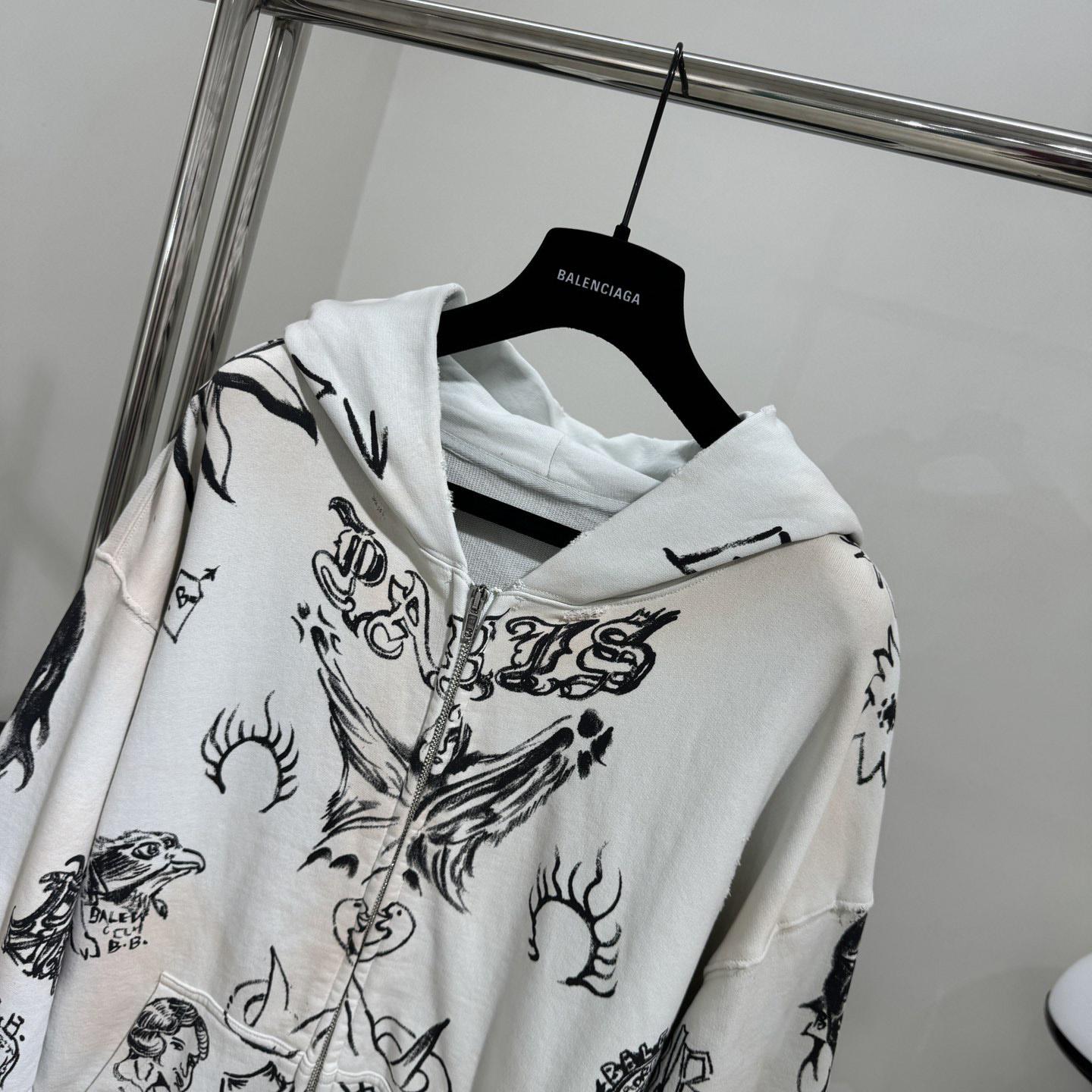 Balenciaga Medium Fit Zip-Up Hoodie - PerfectKickZ