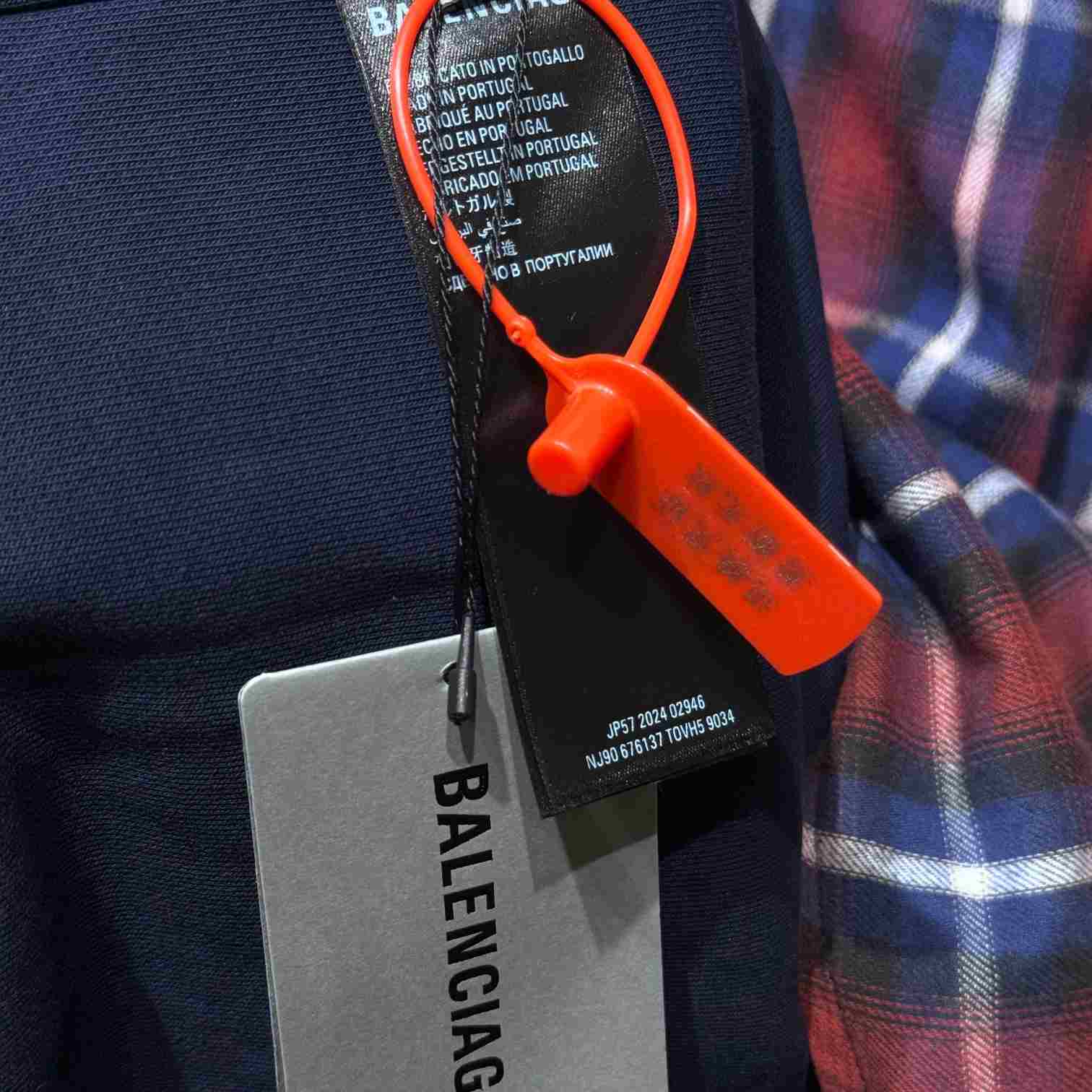 Balenciaga Lined Shirt In Red And Blue - PerfectKickZ