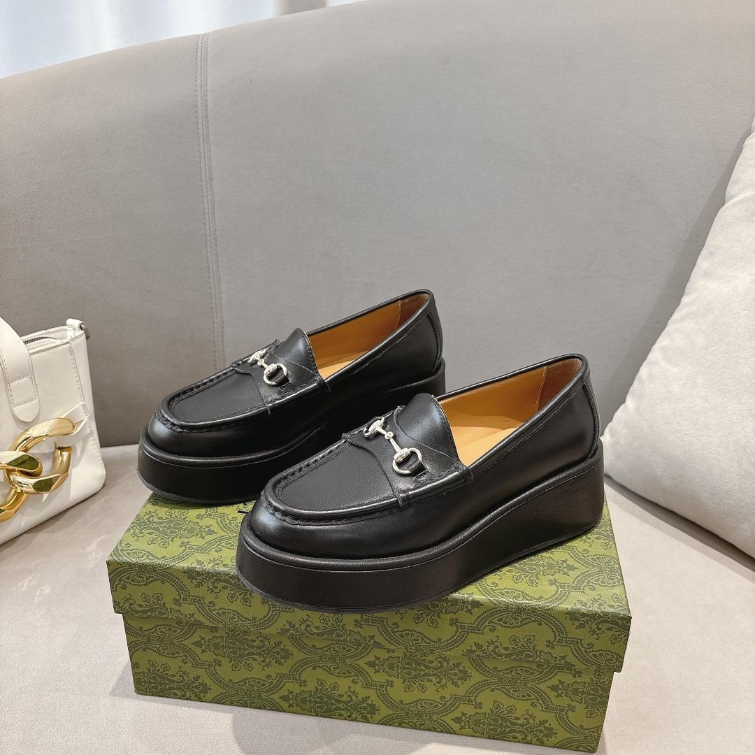 Gucci Women's Horsebit Wedge Loafer - PerfectKickZ