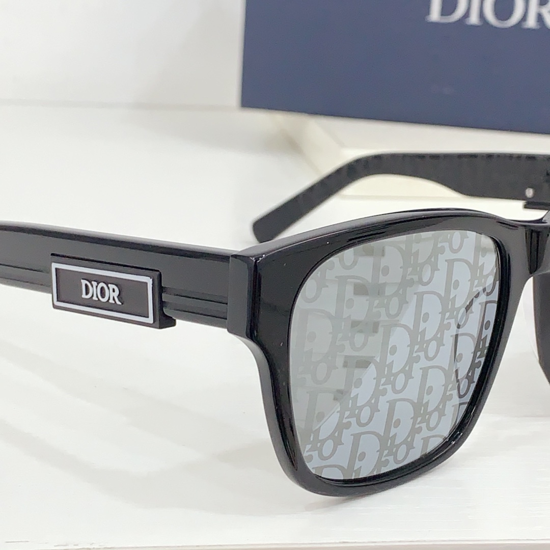 Dior DiorB23 S1I Black Rectangular Sunglasses  - 