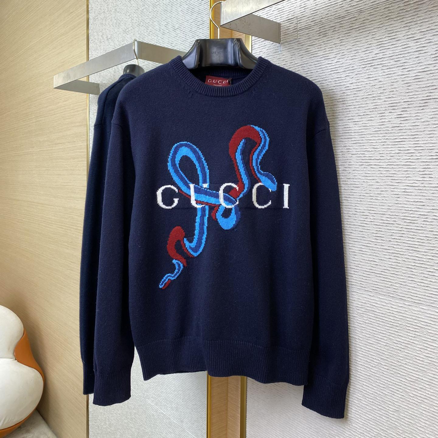 Gucci Wool Cashmere Sweater With Intarsia - PerfectKickZ