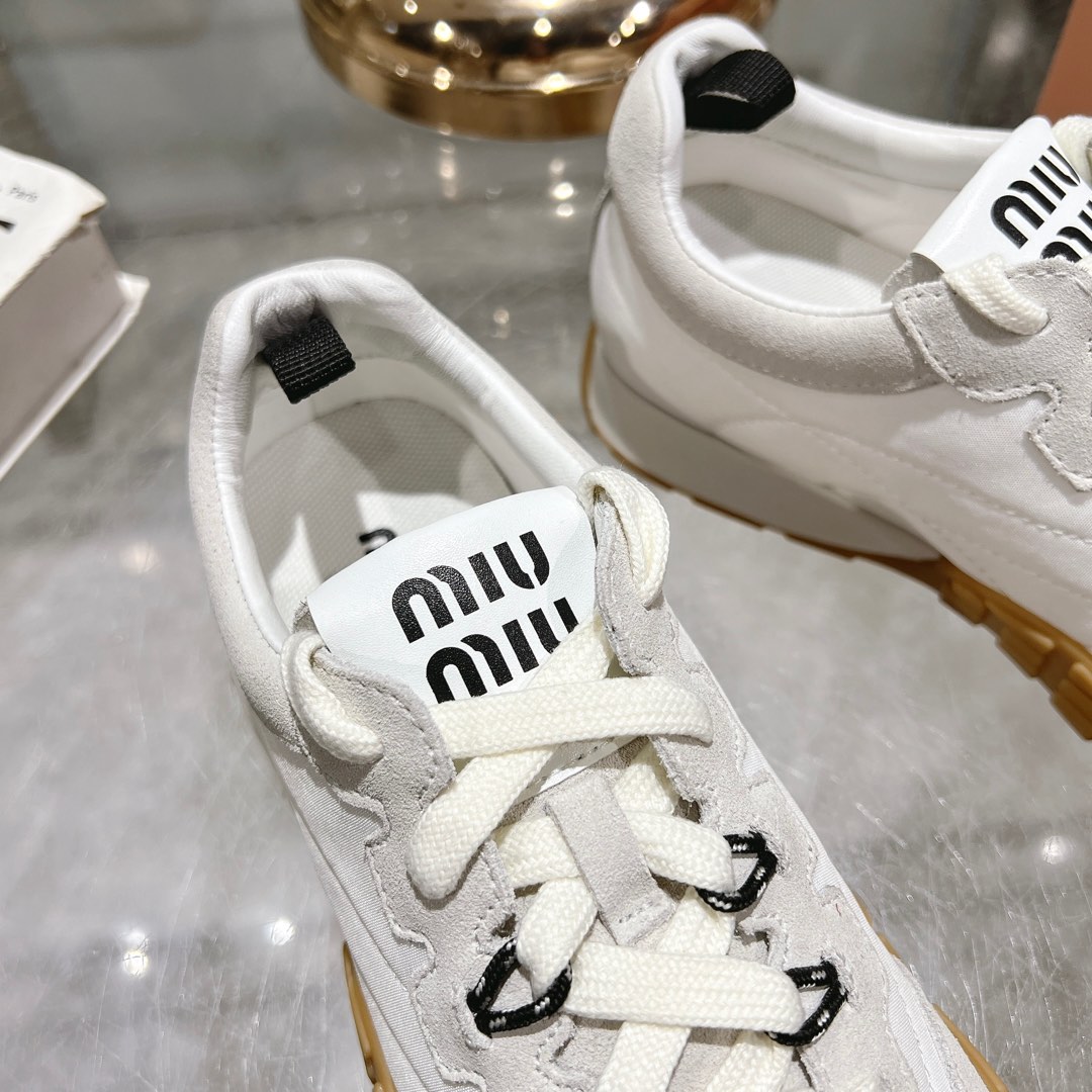 Miu Miu Tyre Technical Fabric And Suede Sneakers - PerfectKickZ