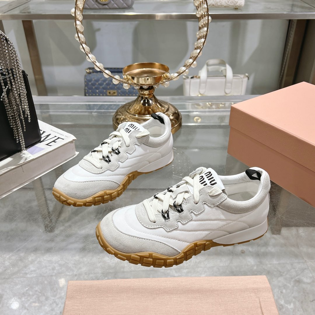 Miu Miu Tyre Technical Fabric And Suede Sneakers - PerfectKickZ