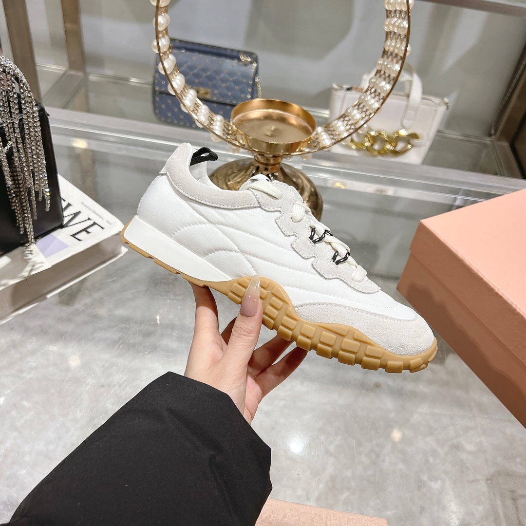 Miu Miu Tyre Technical Fabric And Suede Sneakers - PerfectKickZ