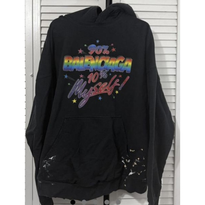 Balenciaga 90/10 slogan-print Hoodie - PerfectKickZ