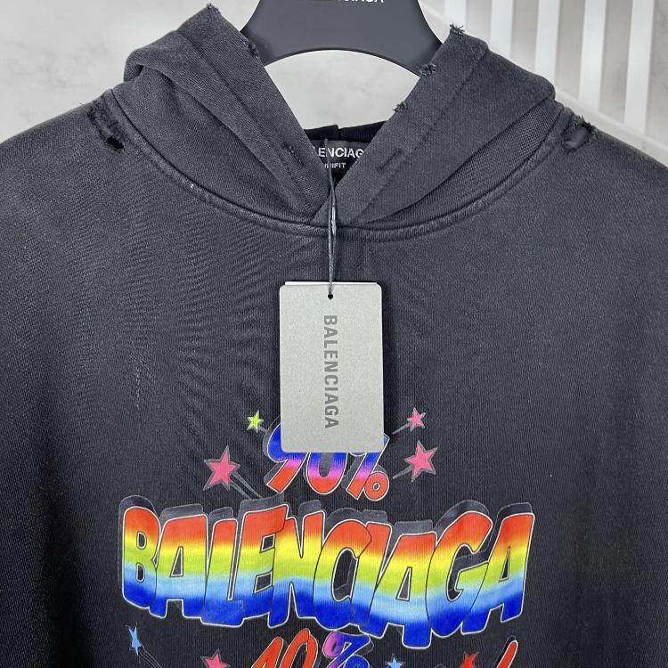 Balenciaga 90/10 slogan-print Hoodie - PerfectKickZ