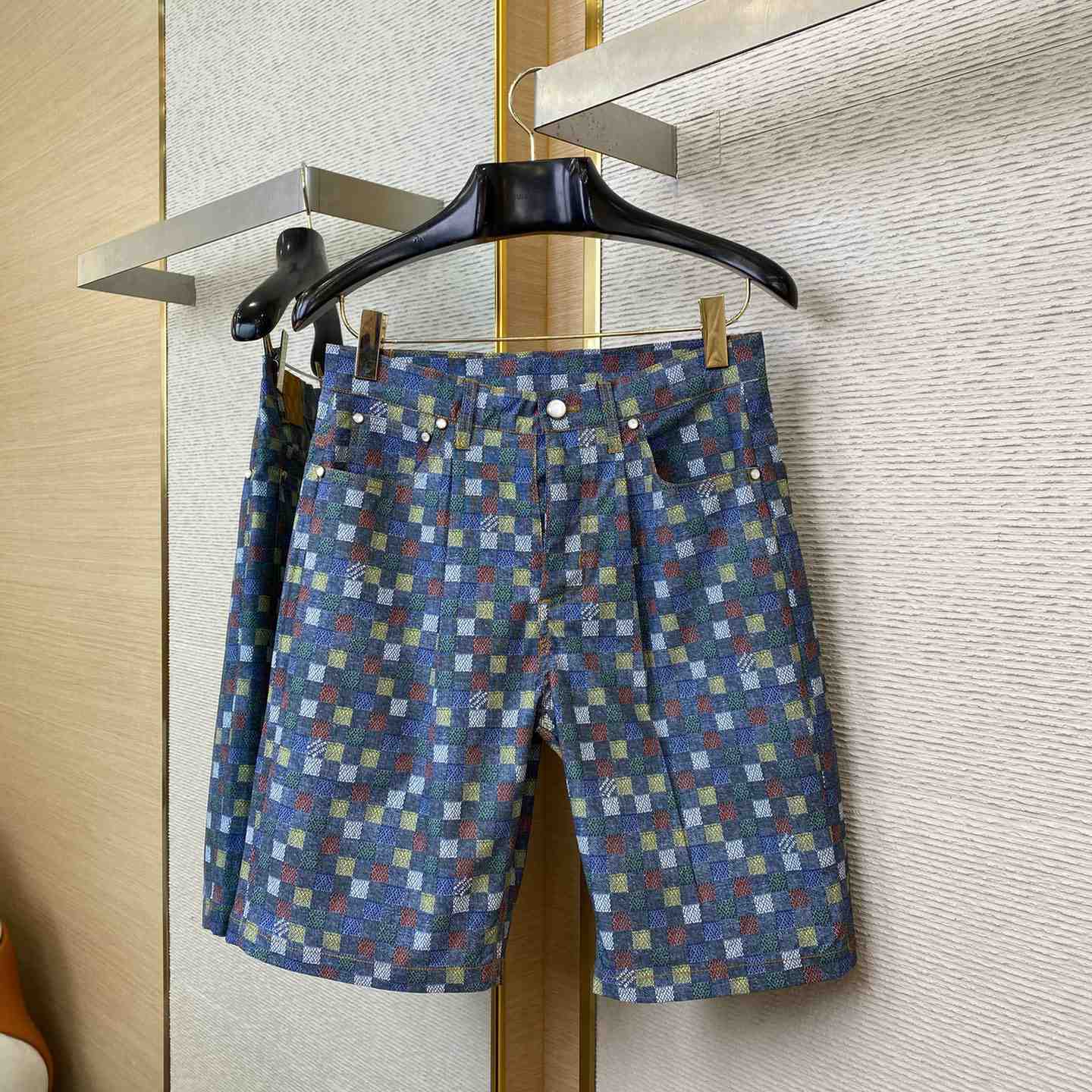Louis Vuitton Damier Wide Chambray Shorts - PerfectKickZ