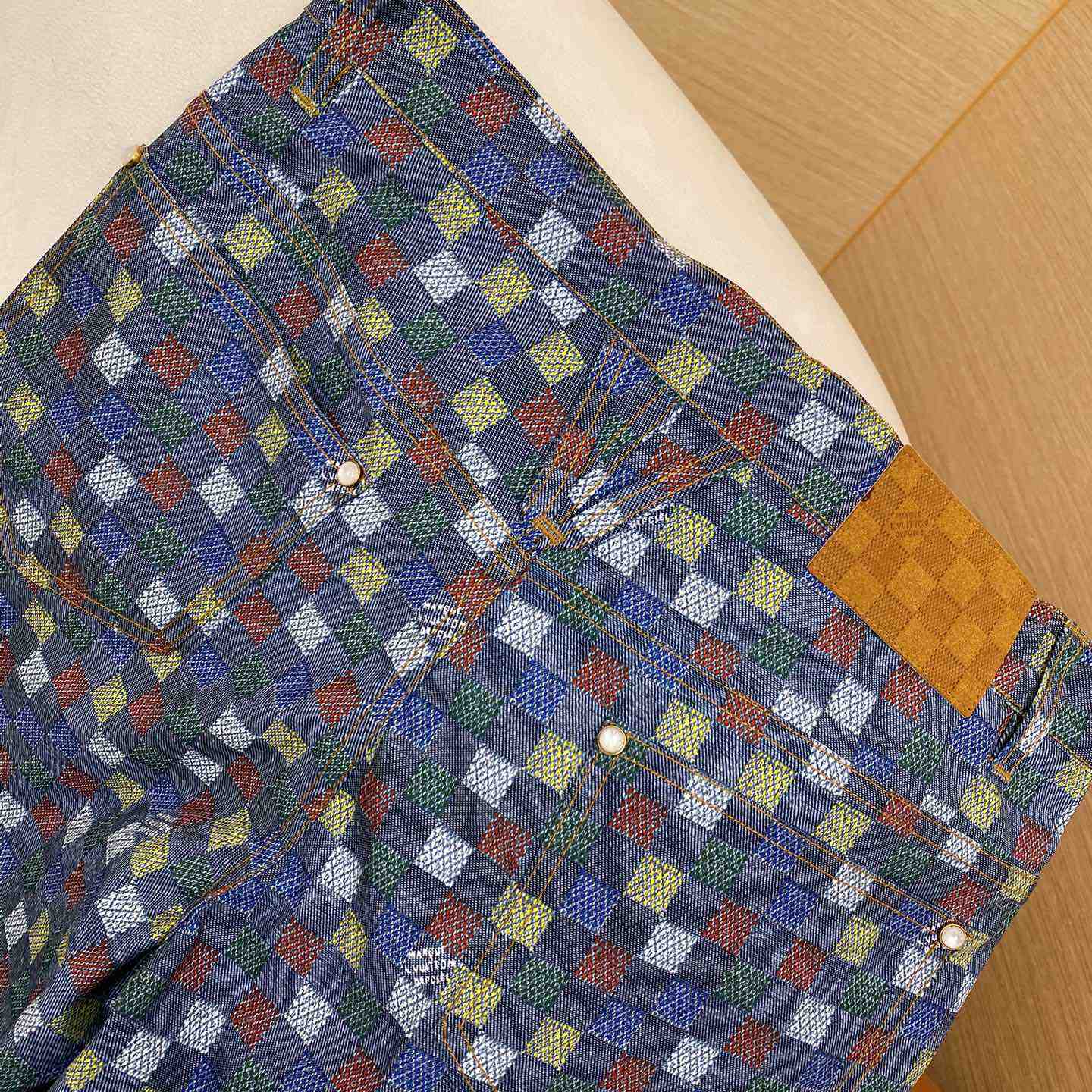 Louis Vuitton Damier Wide Chambray Shorts - PerfectKickZ