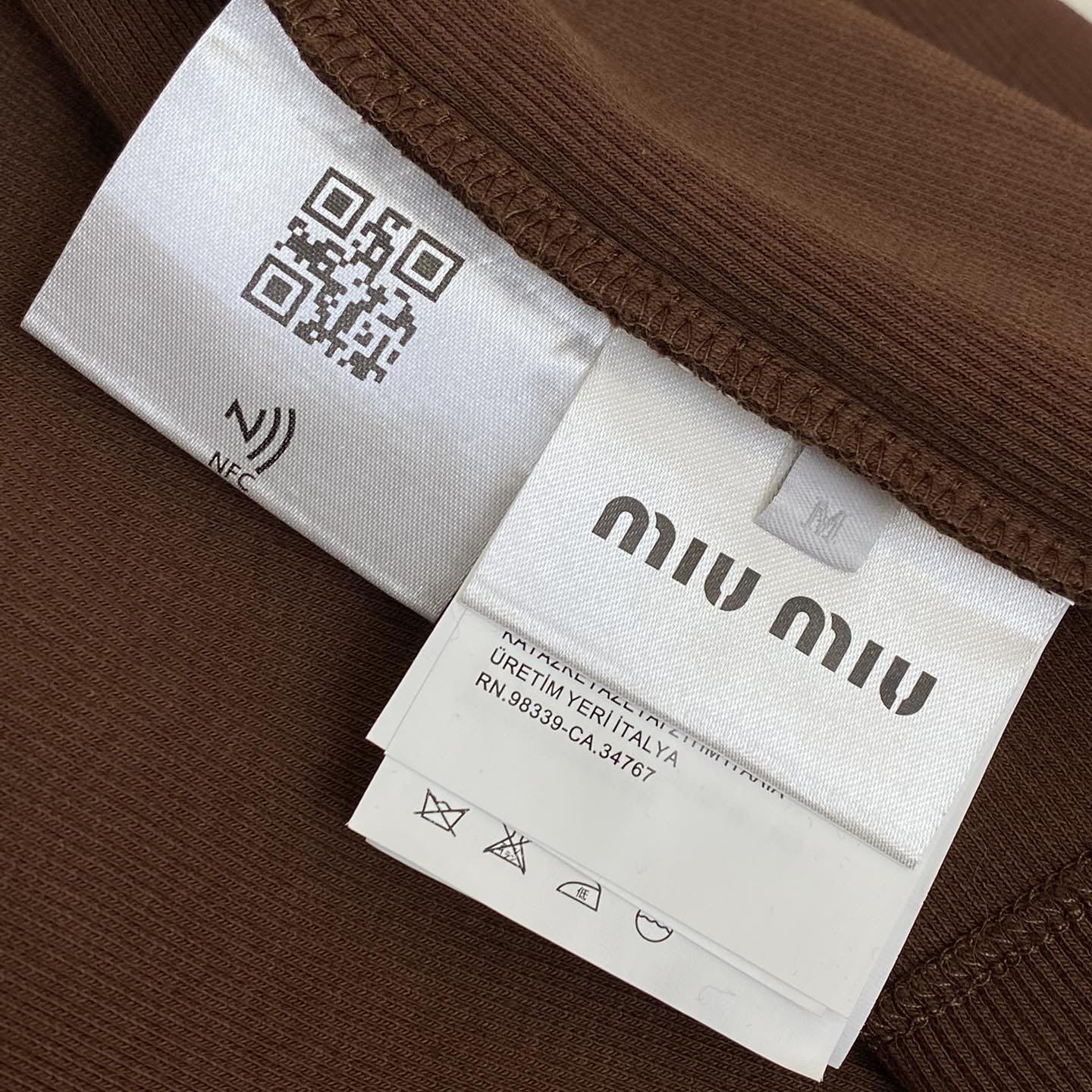 Miu Miu Brown Ribbed Knit Tank Top - PerfectKickZ