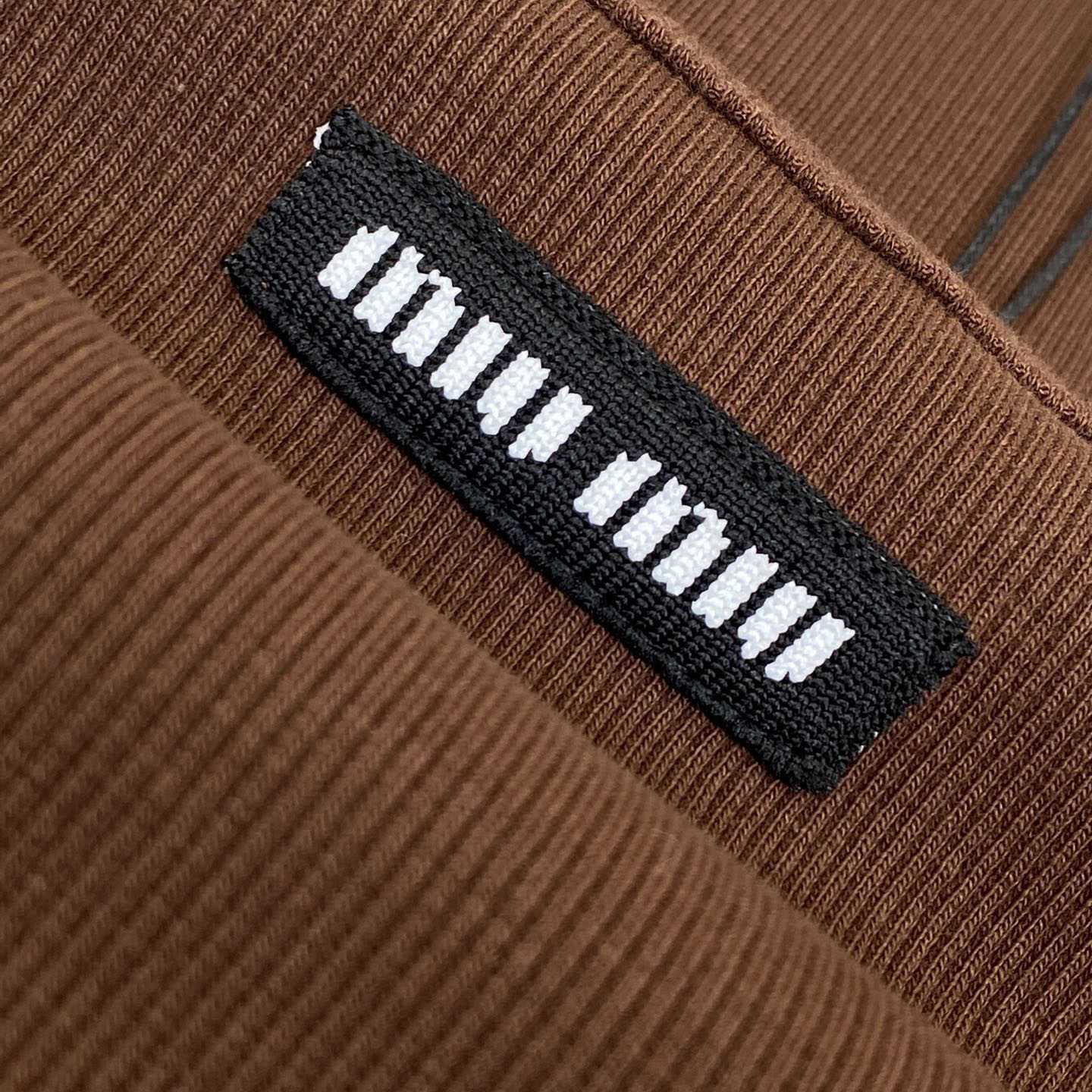 Miu Miu Brown Ribbed Knit Tank Top - 