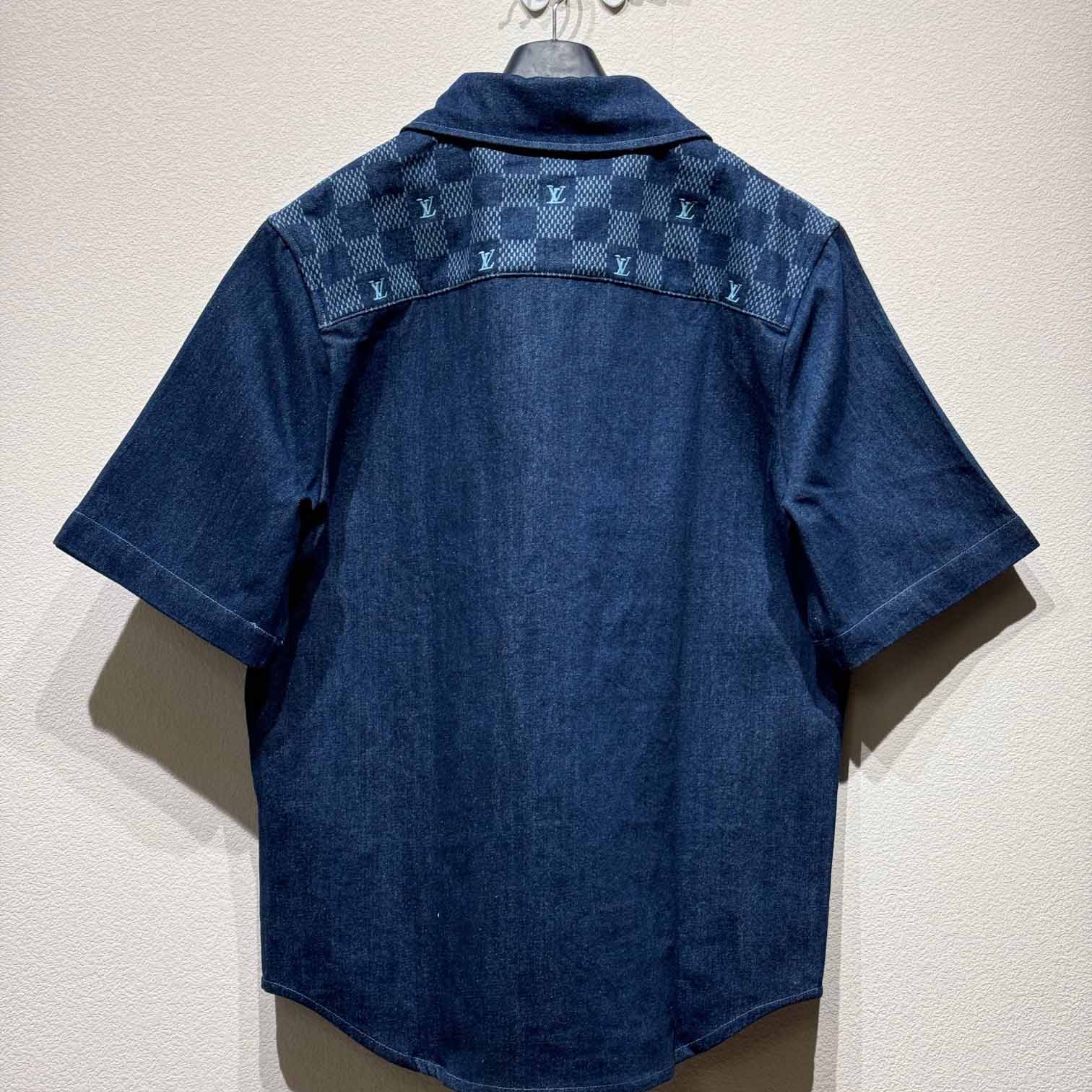 Louis Vuitton Printed Short-Sleeved Denim Shirt   1AFVQL - PerfectKickZ