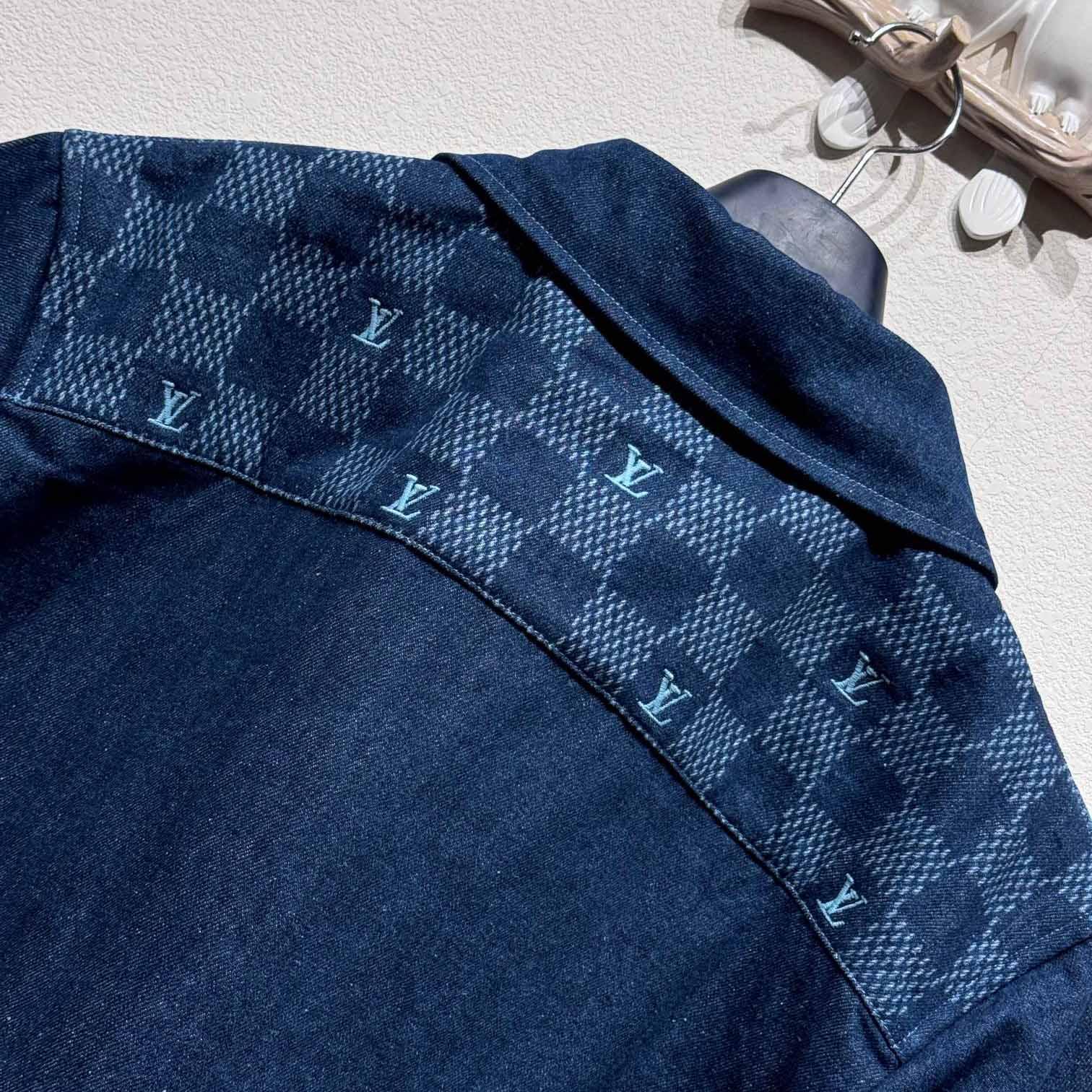 Louis Vuitton Printed Short-Sleeved Denim Shirt   1AFVQL - PerfectKickZ