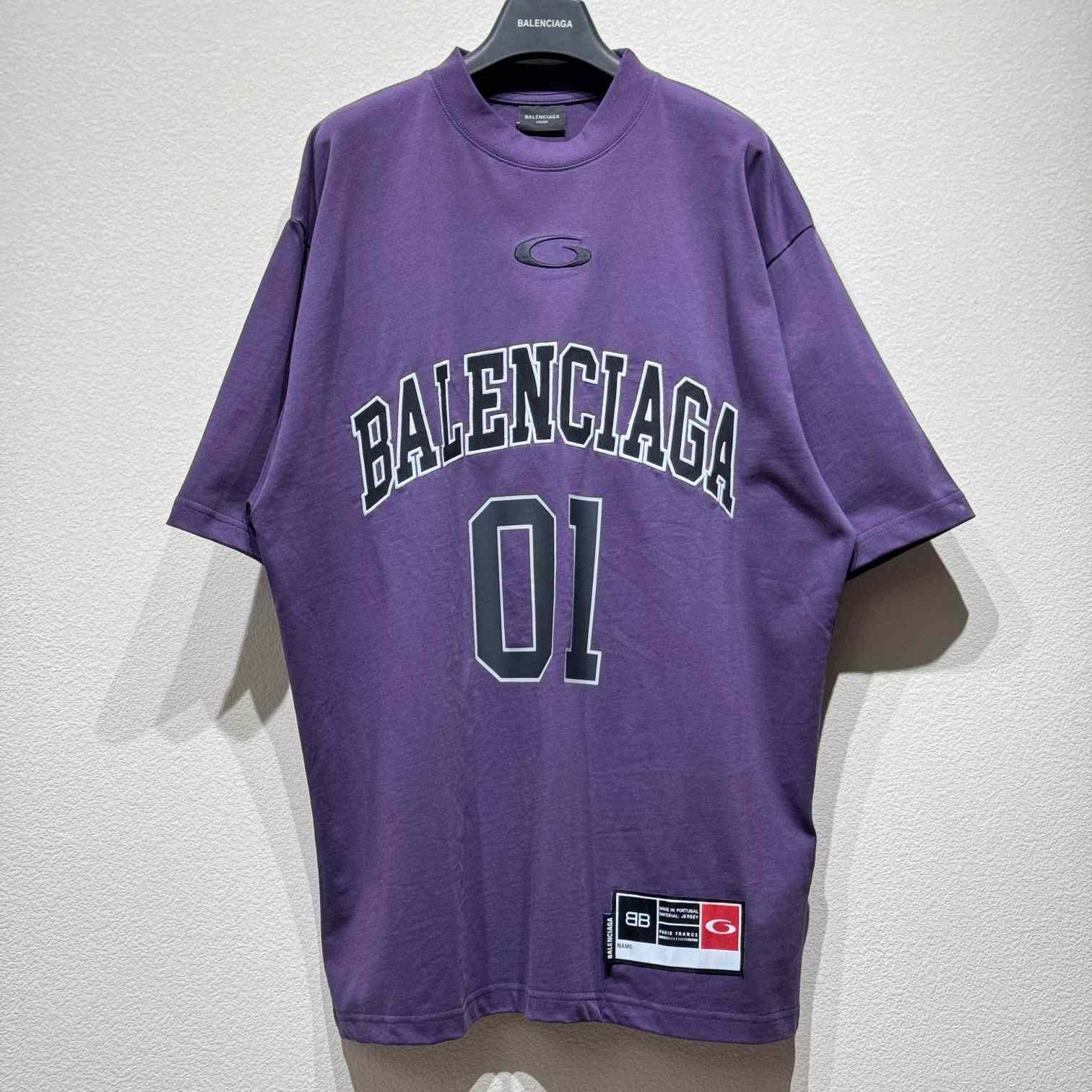 Balenciaga Basketball Series - Oversized T-Shirt In Deep Purple Vintage Jersey - PerfectKickZ