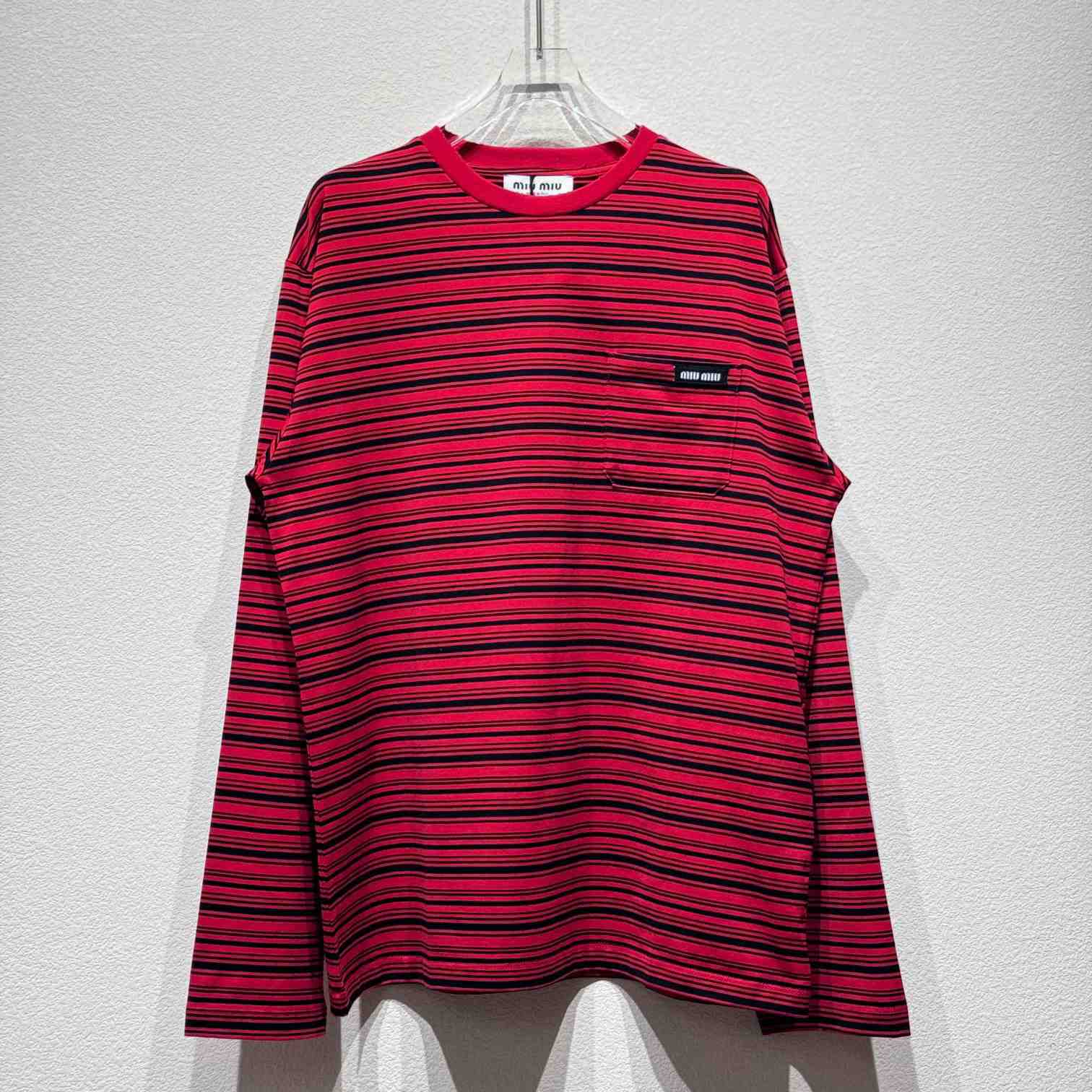 Miu Miu Long-sleeved Cotton Jersey T-shirt - PerfectKickZ