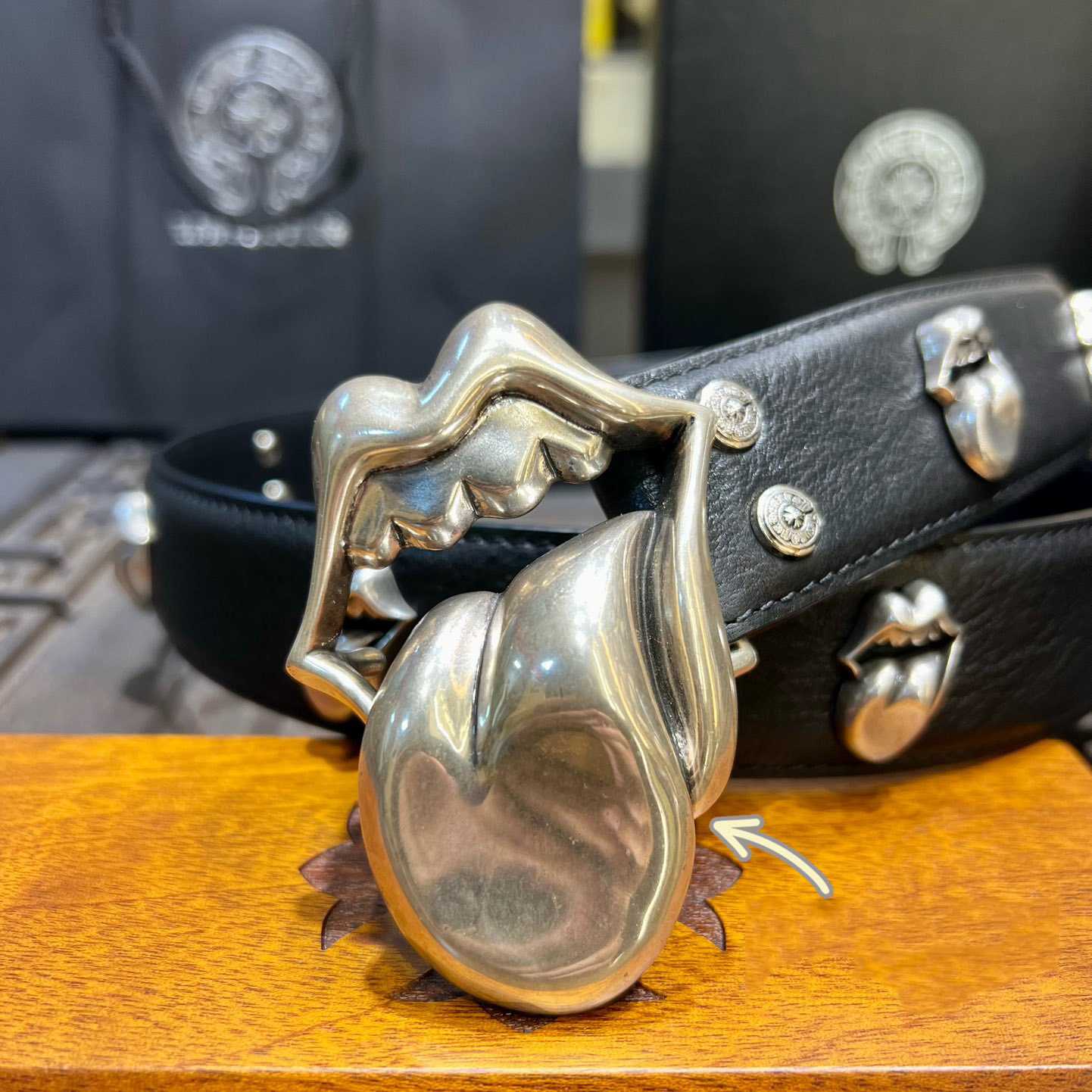 Chrome Hearts Rolling Stones Studded Belt & Buckle - PerfectKickZ
