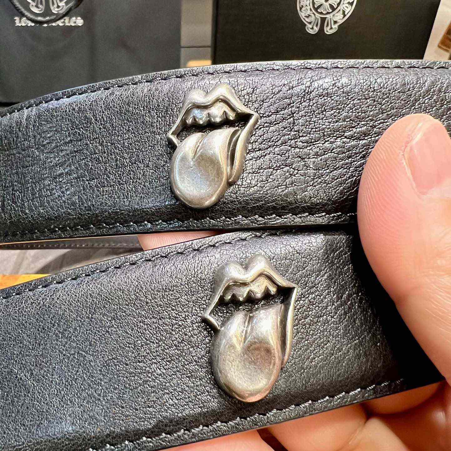 Chrome Hearts Rolling Stones Studded Belt & Buckle - PerfectKickZ