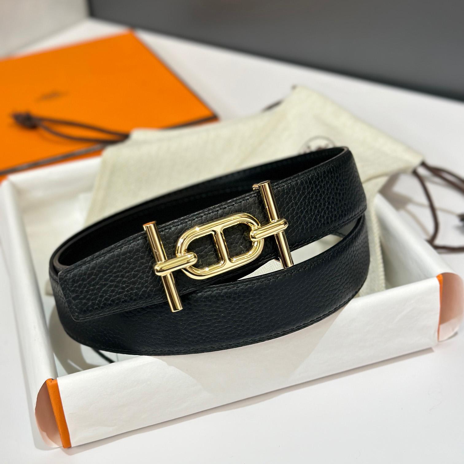 Hermes Ancre Buckle & Reversible Leather Strap 32mm - PerfectKickZ