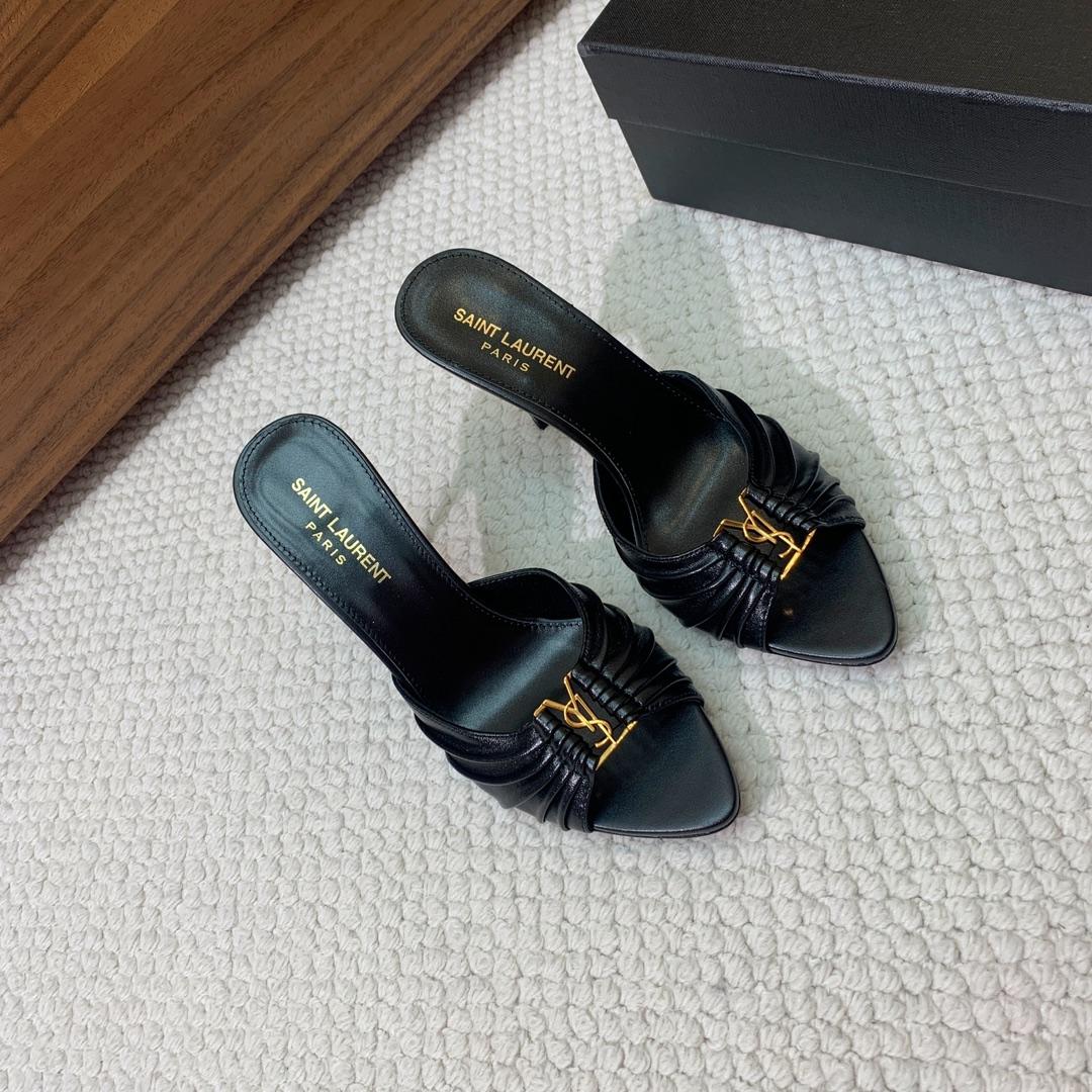 Saint Laurent Babylone Mules In Smooth Leather  - PerfectKickZ