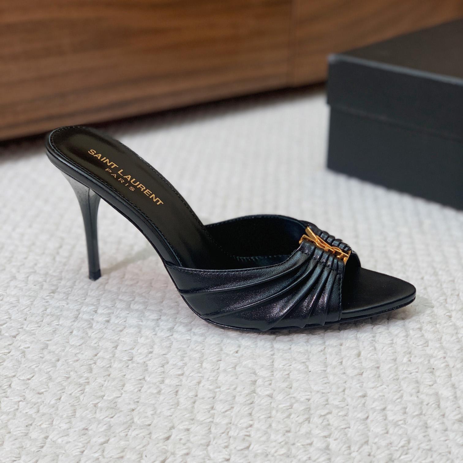 Saint Laurent Babylone Mules In Smooth Leather  - PerfectKickZ