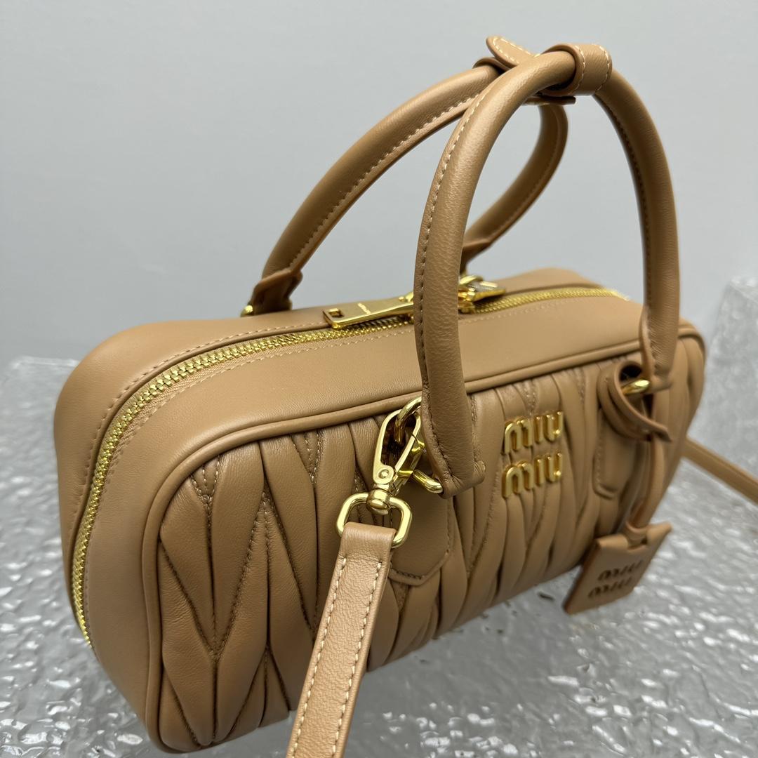 Miu Miu Arcadie Matelassé Nappa Leather Bag   27-12-9cm - PerfectKickZ
