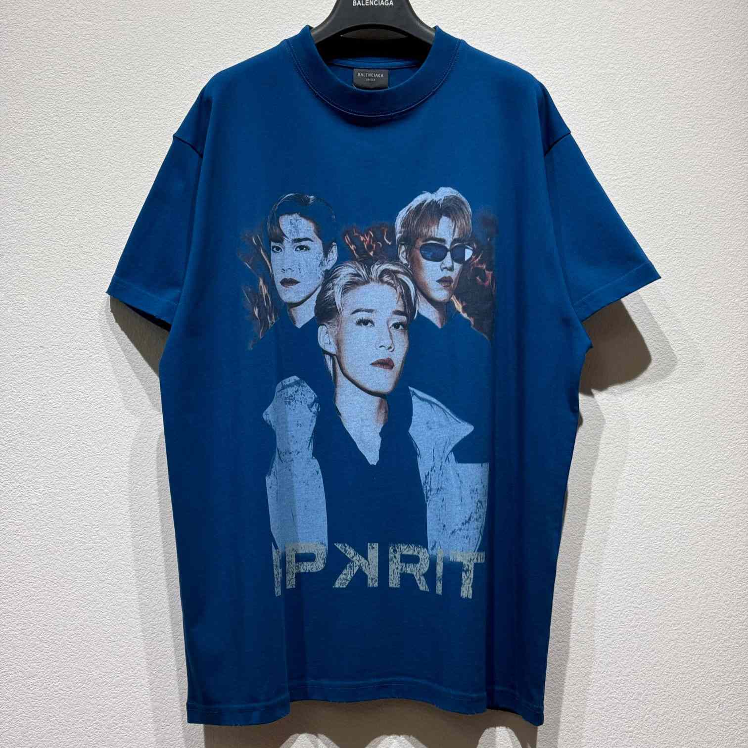 Balenciaga PP Krit Oversized T-Shirt In Dark Blue Dry Jersey - PerfectKickZ