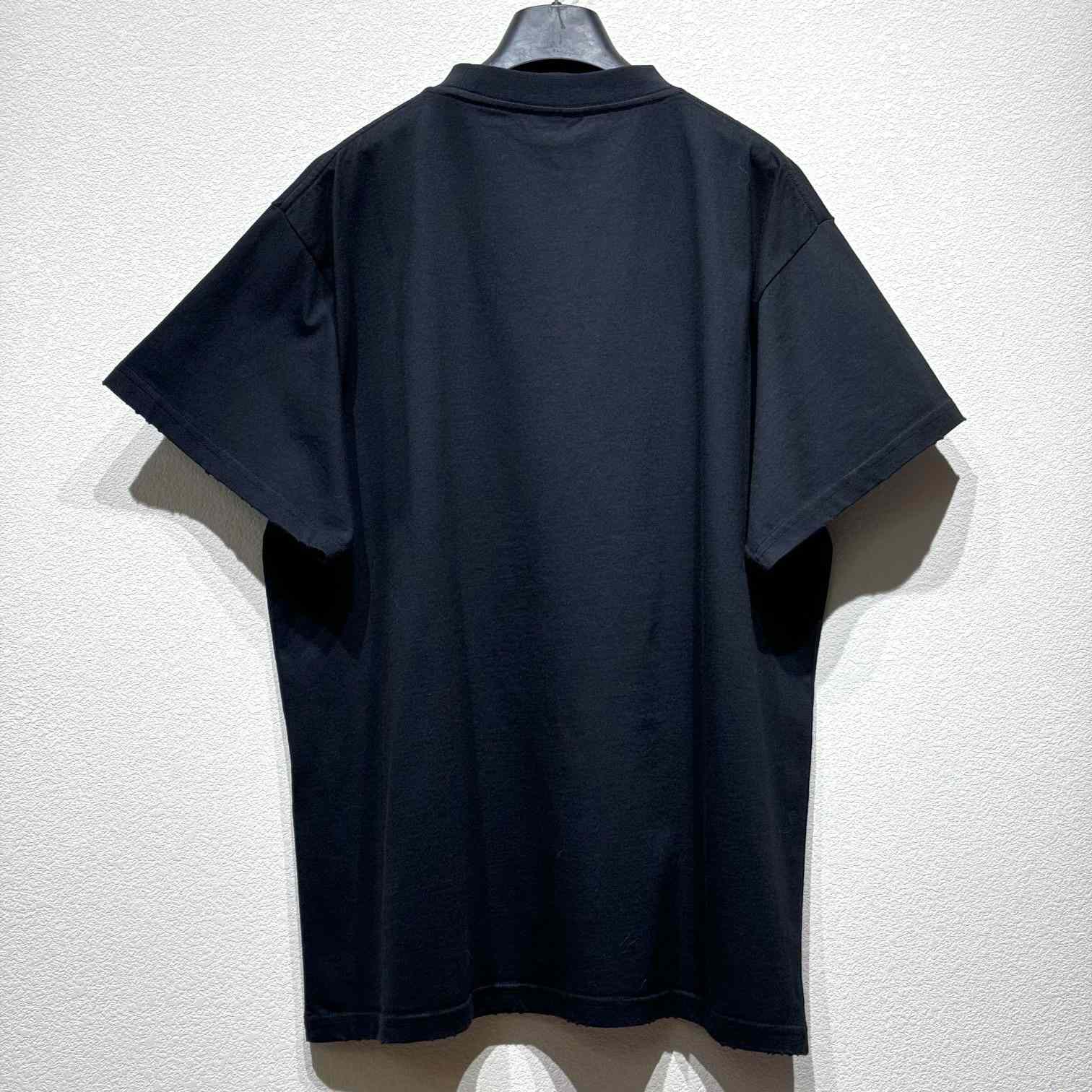 Balenciaga Michelle Boxy T-Shirt In faded Washed Black Dry Jersey - PerfectKickZ
