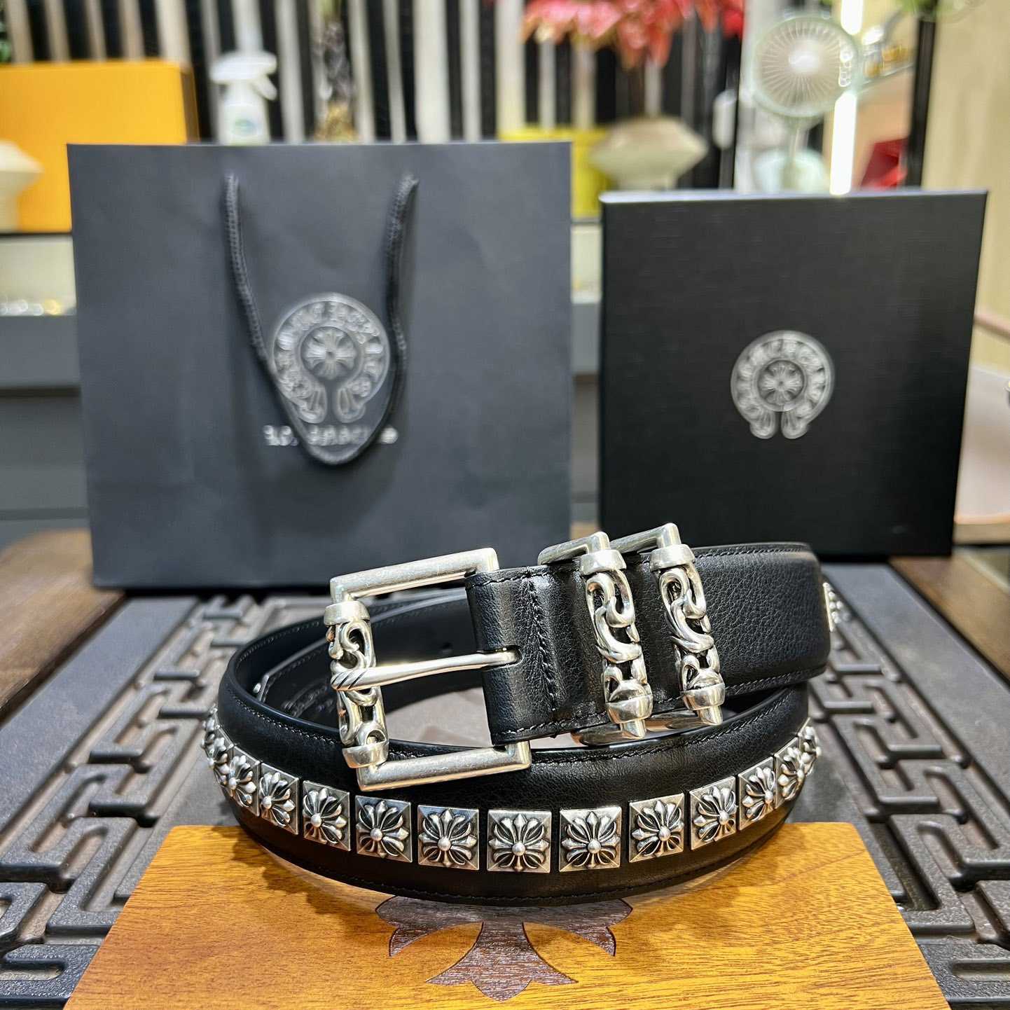 Chrome Hearts Retro Punk Rock Genuine Leather Belt   38MM - PerfectKickZ