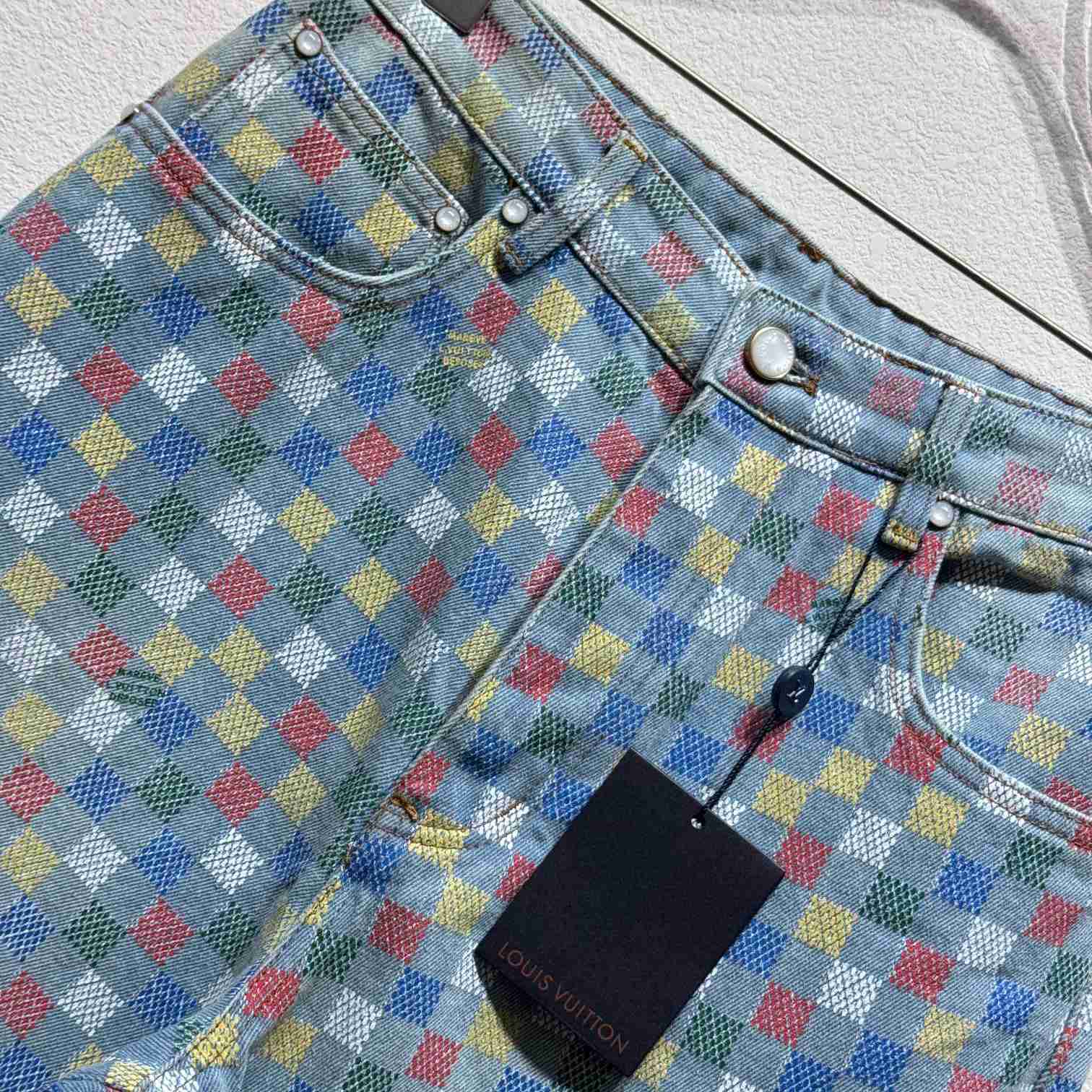 Louis Vuitton Damier Denim Wide-Leg Pants  1AHBMK - PerfectKickZ