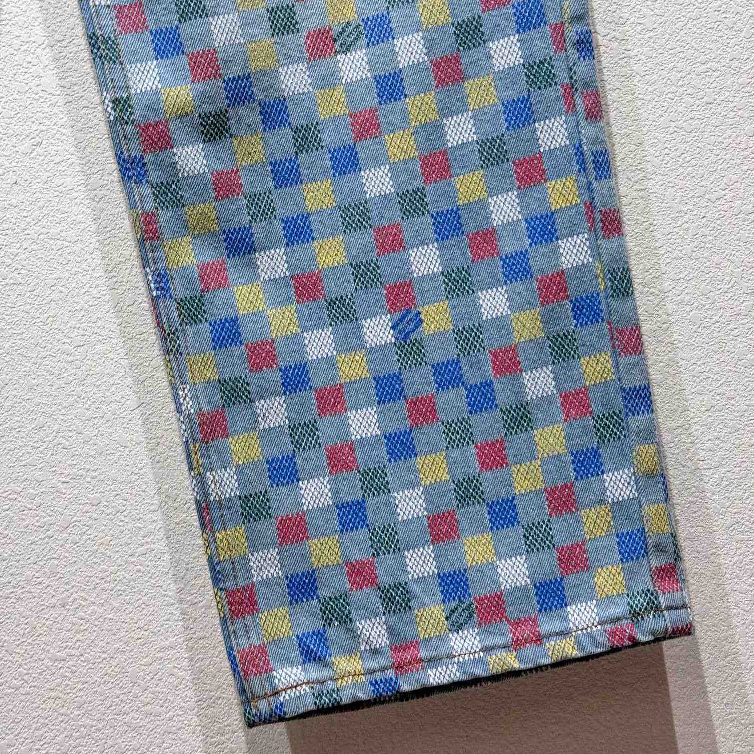 Louis Vuitton Damier Denim Wide-Leg Pants  1AHBMK - PerfectKickZ
