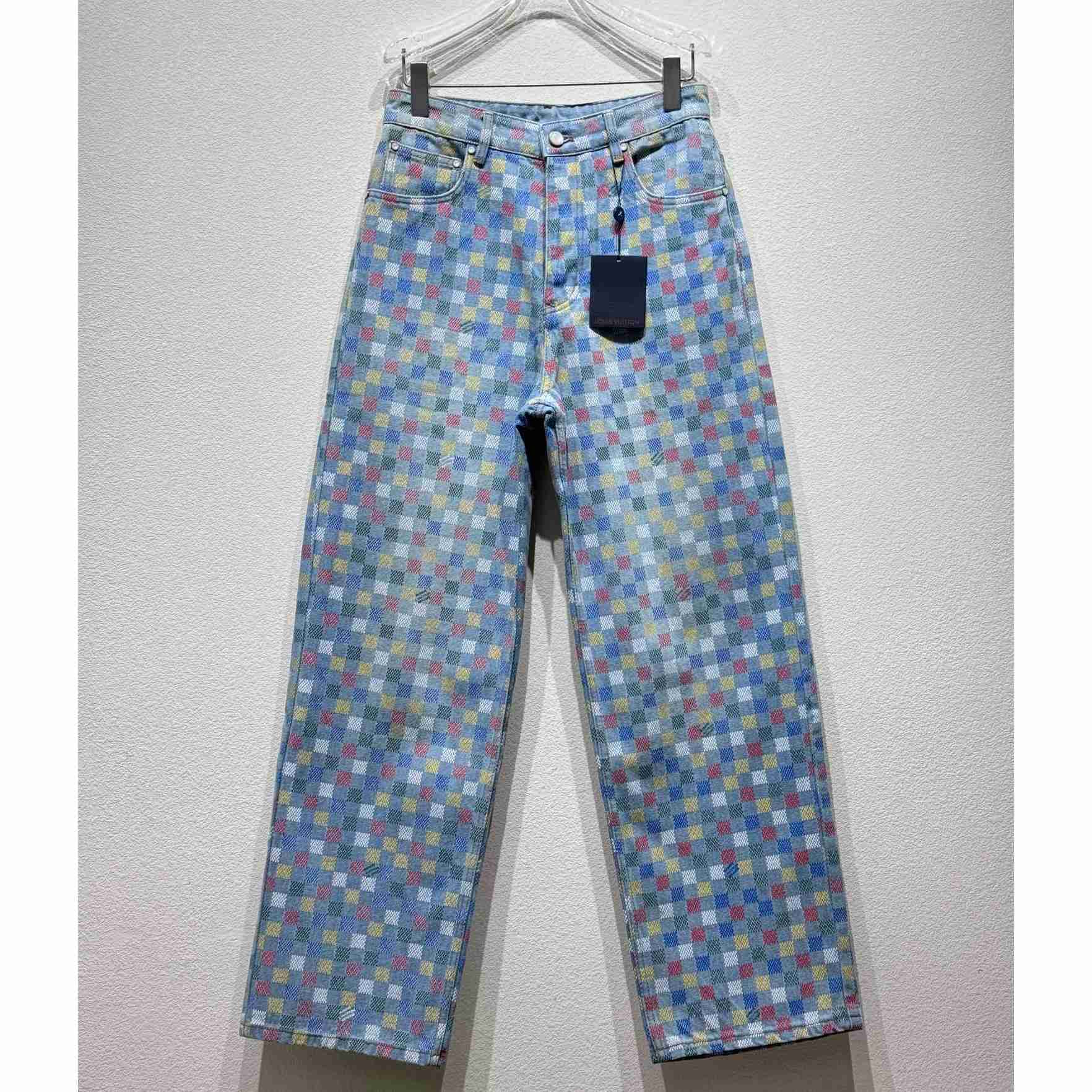 Louis Vuitton Damier Denim Wide-Leg Pants  1AHBMK - PerfectKickZ