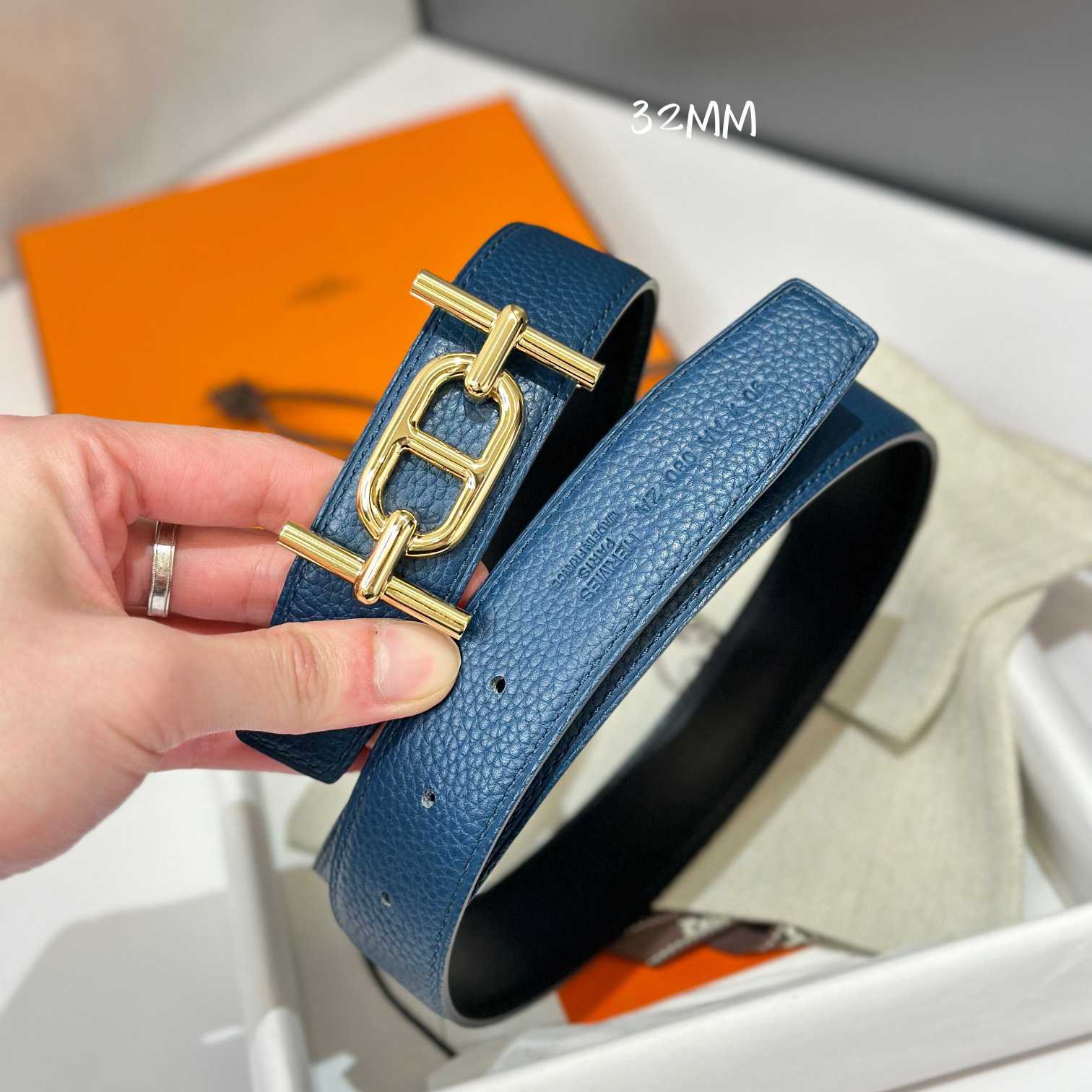 Hermes Ancre Buckle & Reversible Leather Strap 32mm - PerfectKickZ