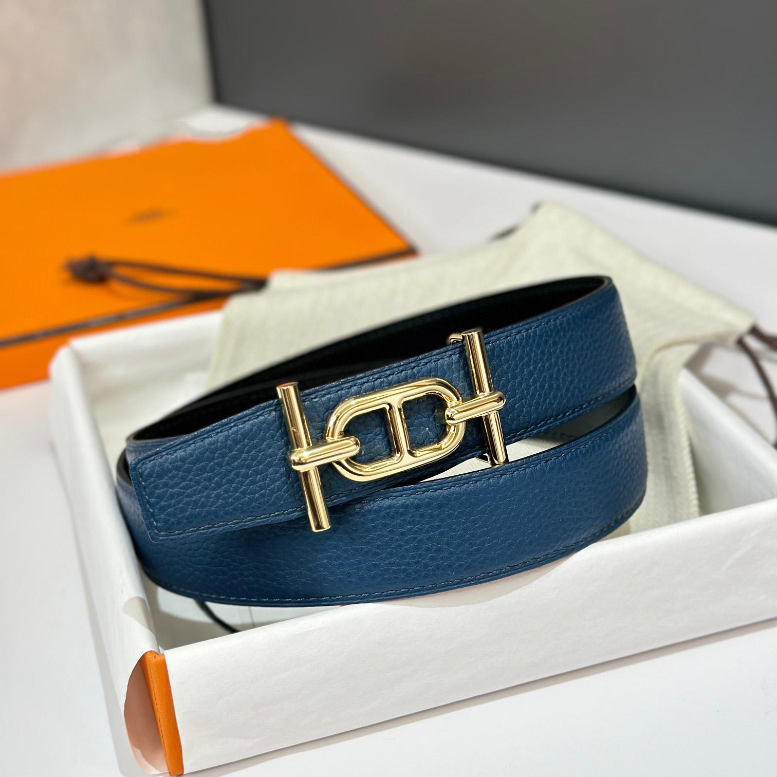 Hermes Ancre Buckle & Reversible Leather Strap 32mm - PerfectKickZ