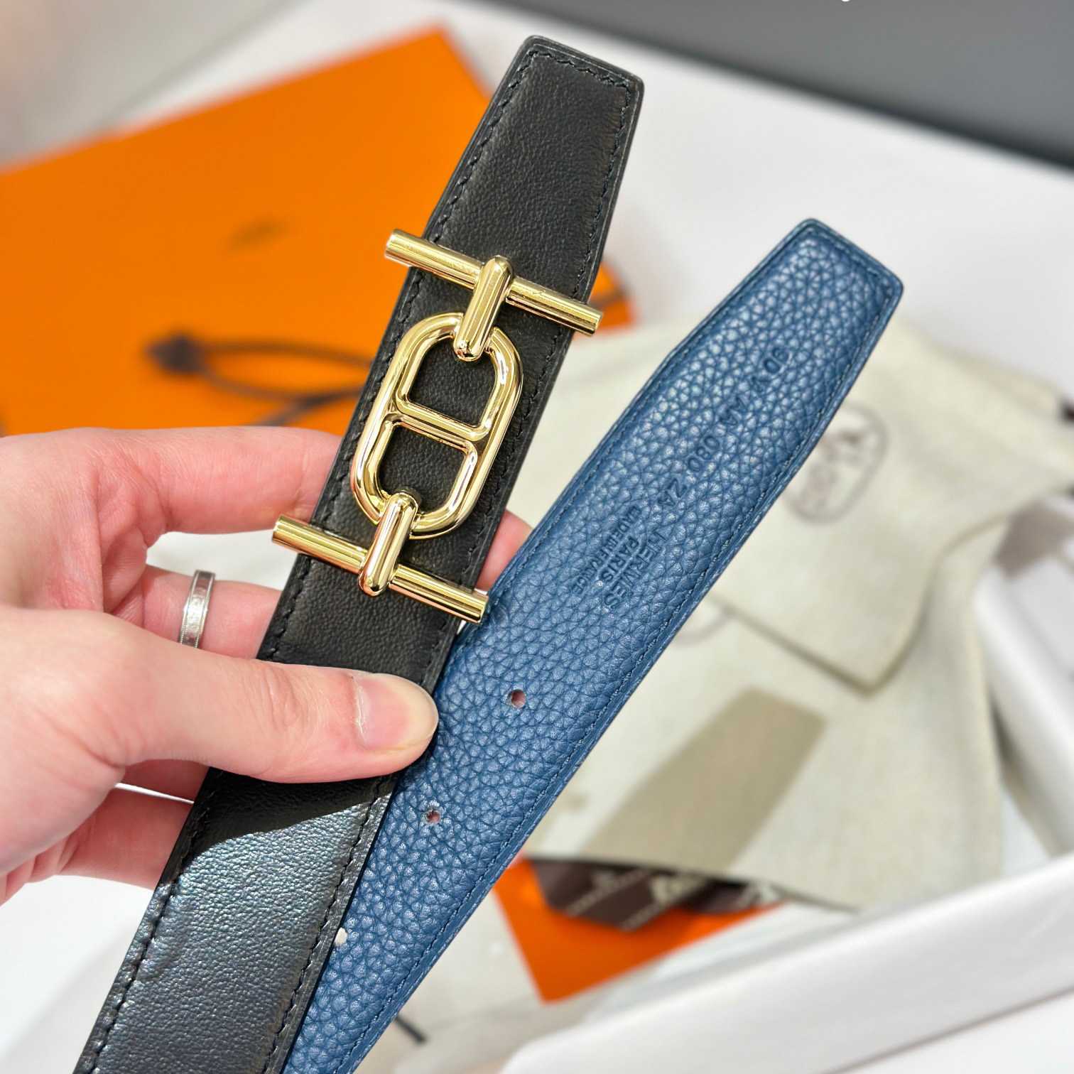 Hermes Ancre Buckle & Reversible Leather Strap 32mm - PerfectKickZ