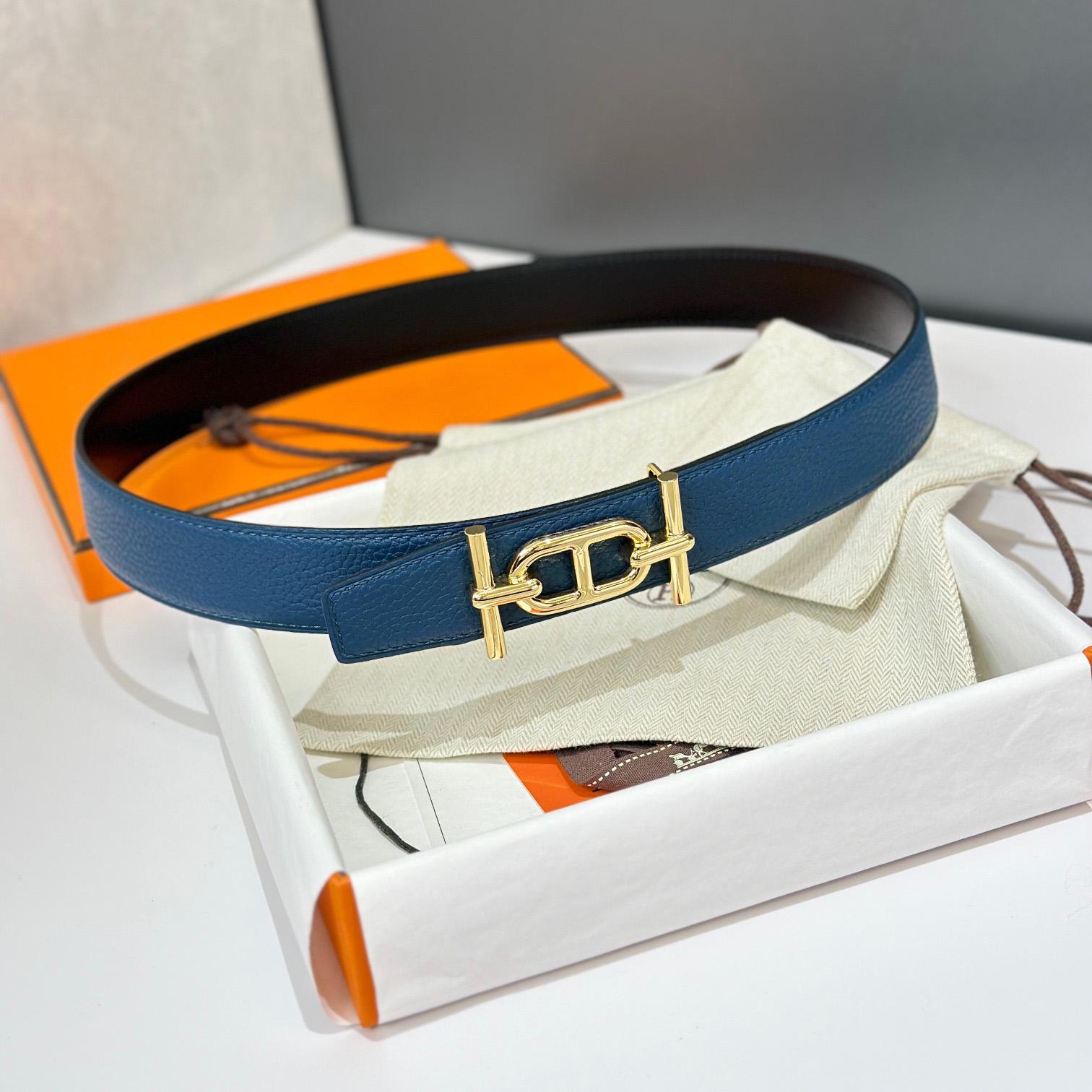 Hermes Ancre Buckle & Reversible Leather Strap 32mm - PerfectKickZ