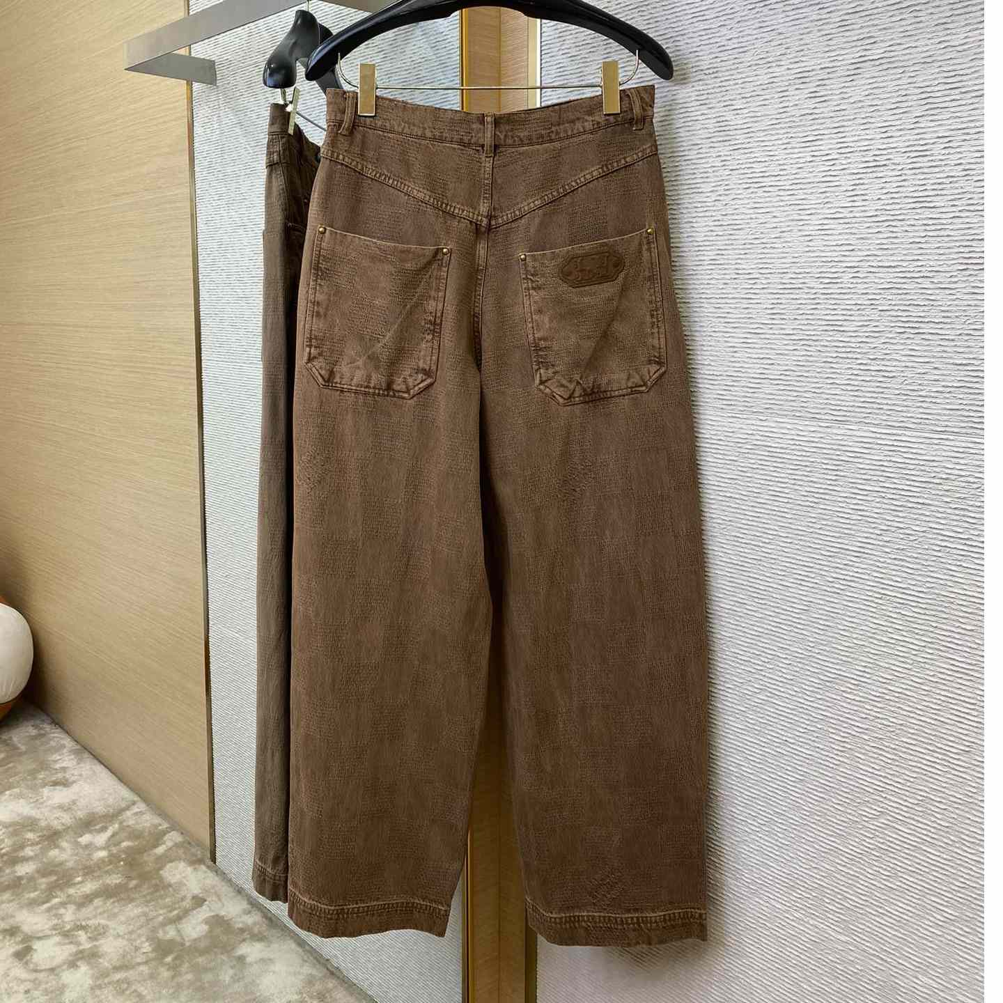 Louis Vuitton Brown Wash Effect Straight Leg Pants - PerfectKickZ