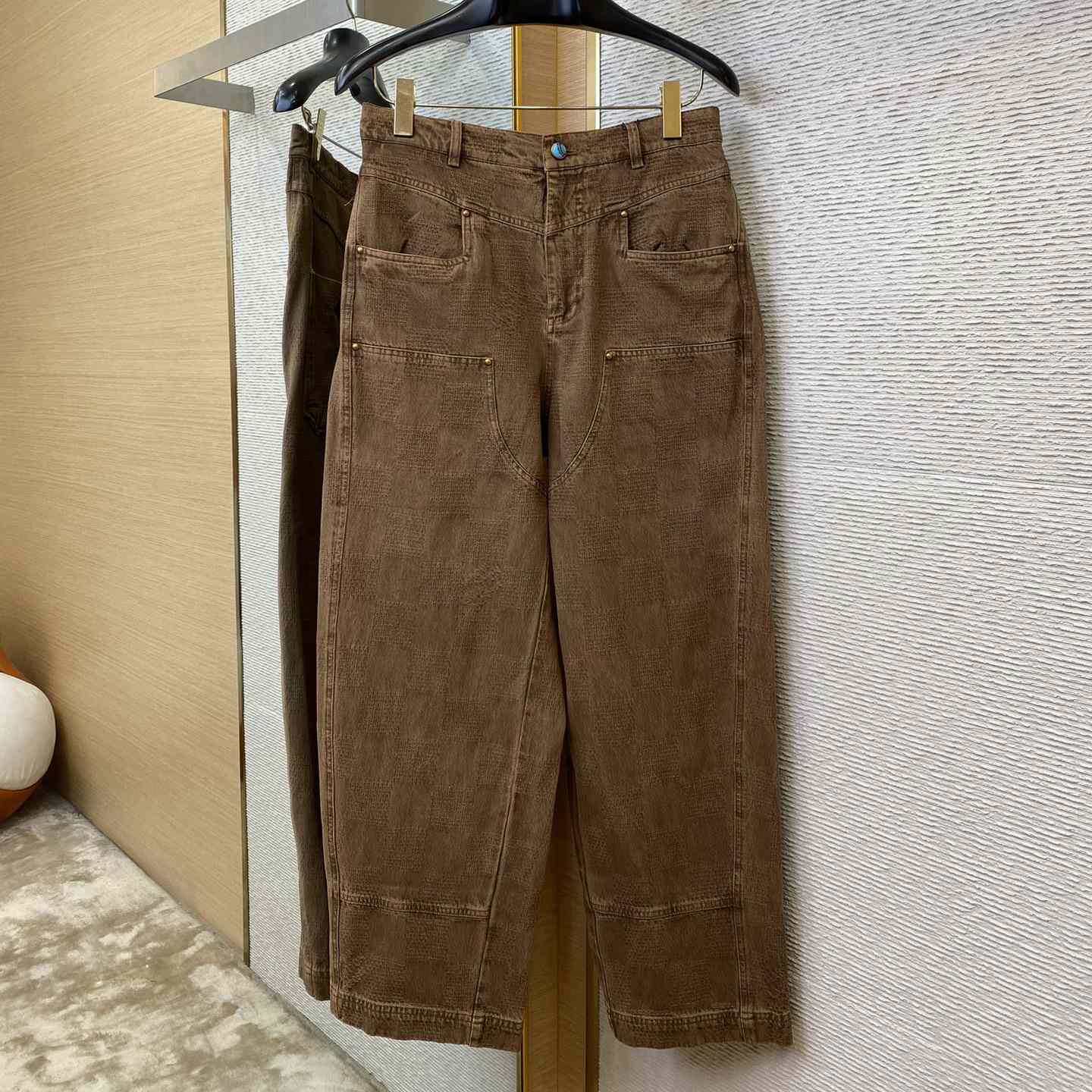 Louis Vuitton Brown Wash Effect Straight Leg Pants - PerfectKickZ