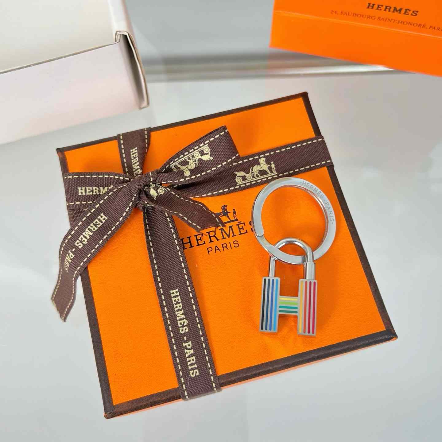 Hermes Cadenas Quizz Rainbow Key Ring - PerfectKickZ