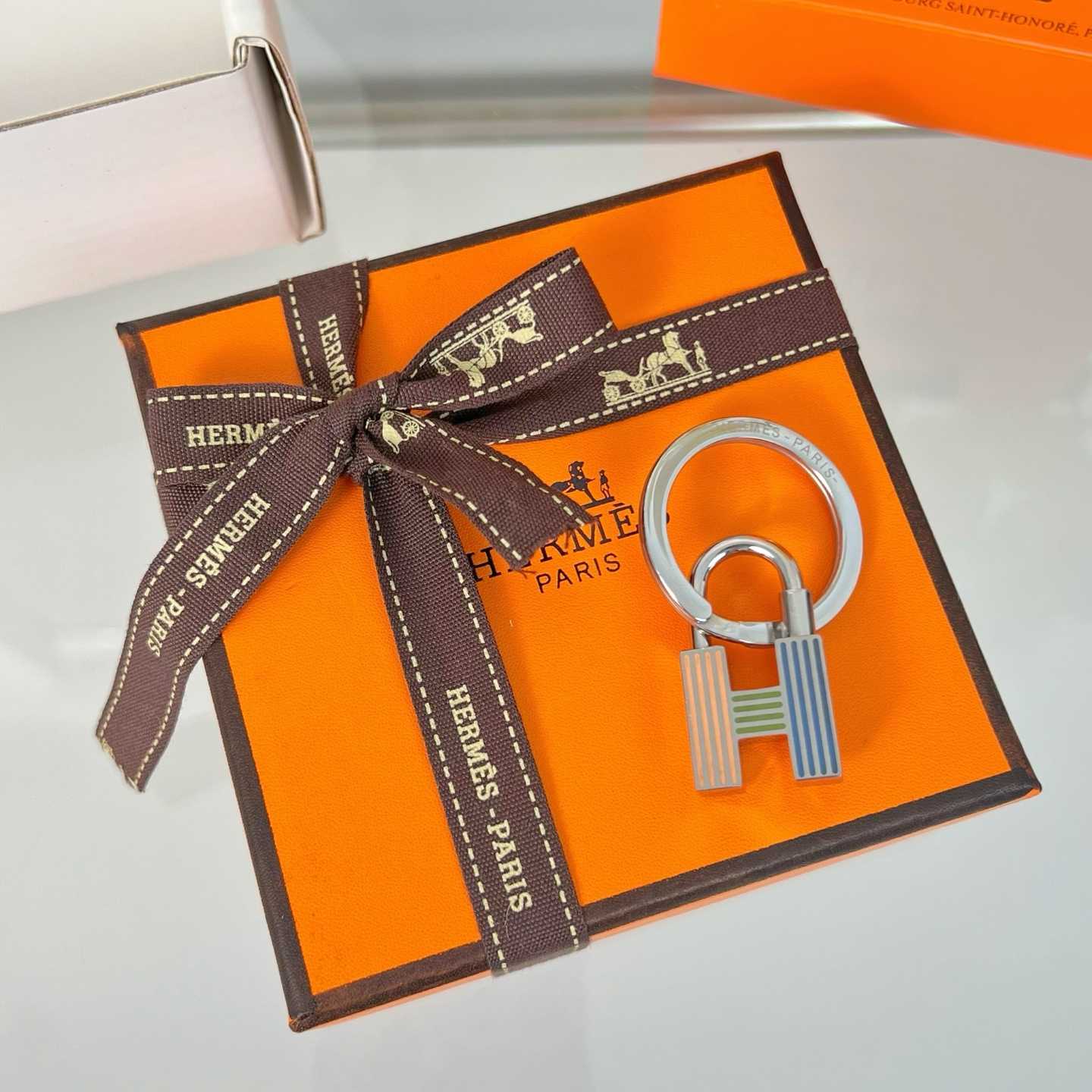 Hermes Cadenas Quizz Rainbow Key Ring - PerfectKickZ